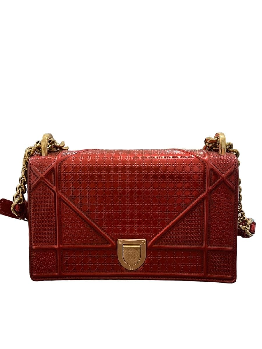 *AUCTION* Christian Dior Diorama Small Metallic Red