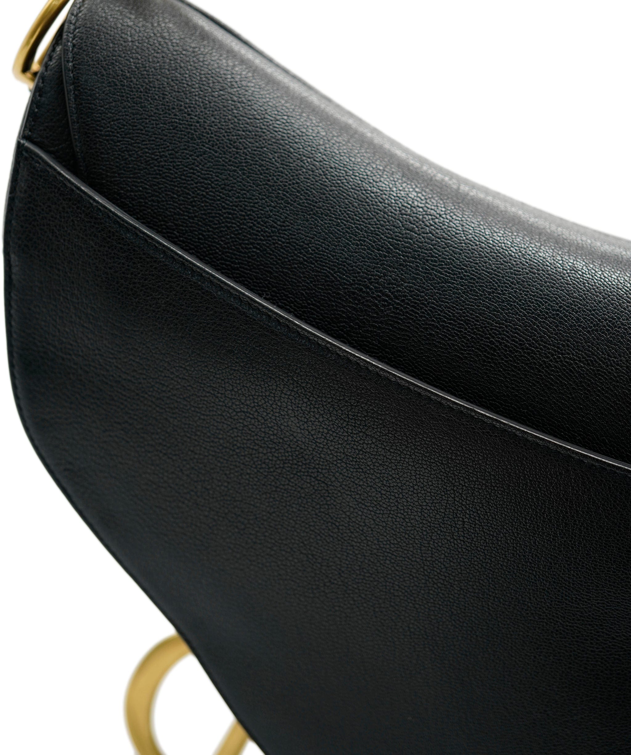 Christian Dior Christian Dior Black Grained Calfskin Saddle Bag ASC2062