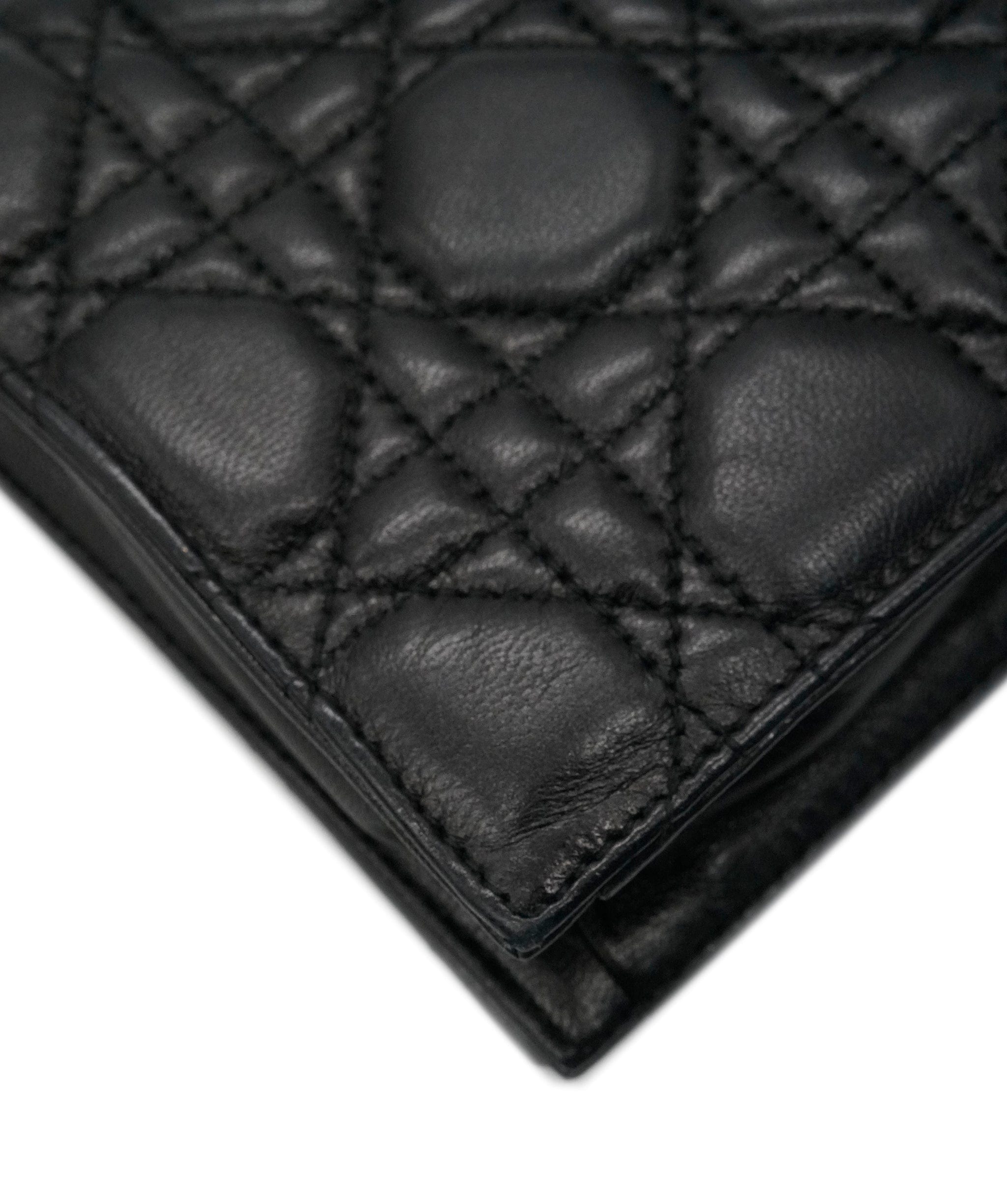 Christian Dior Christian Dior Black Lambskin Cannage Lady Dior Convertible Clutch ABC0959