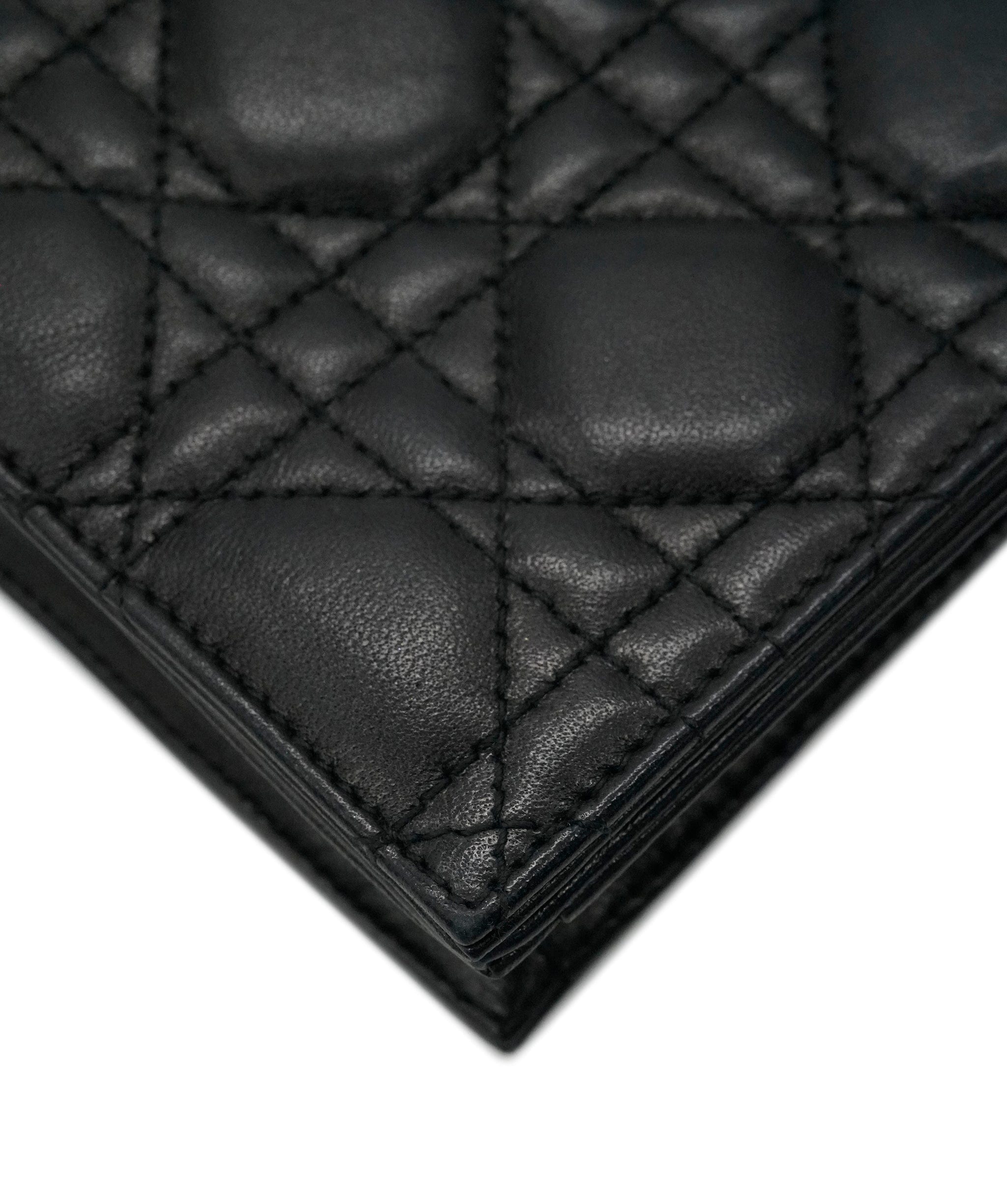 Christian Dior Christian Dior Black Lambskin Cannage Lady Dior Convertible Clutch ABC0959