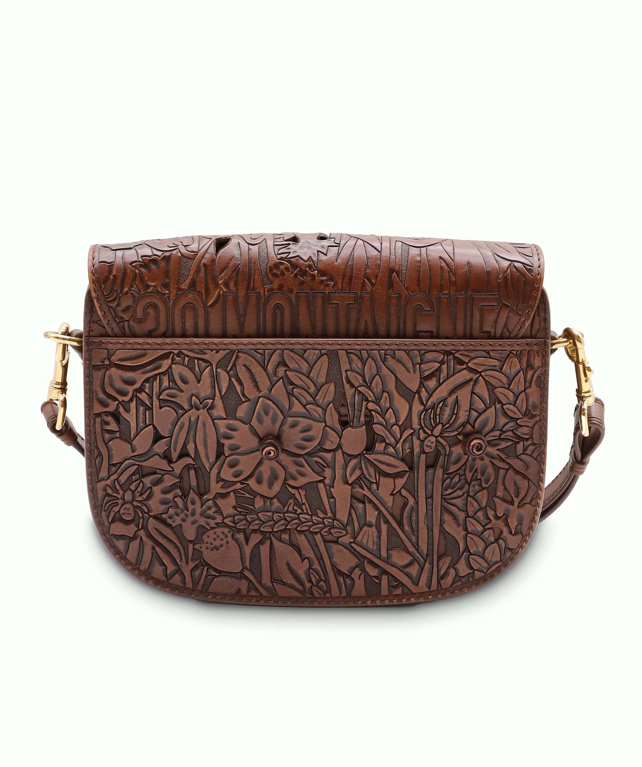 Christian Dior Christian Dior Brown Floral Leather Bobby Bag AGC3181