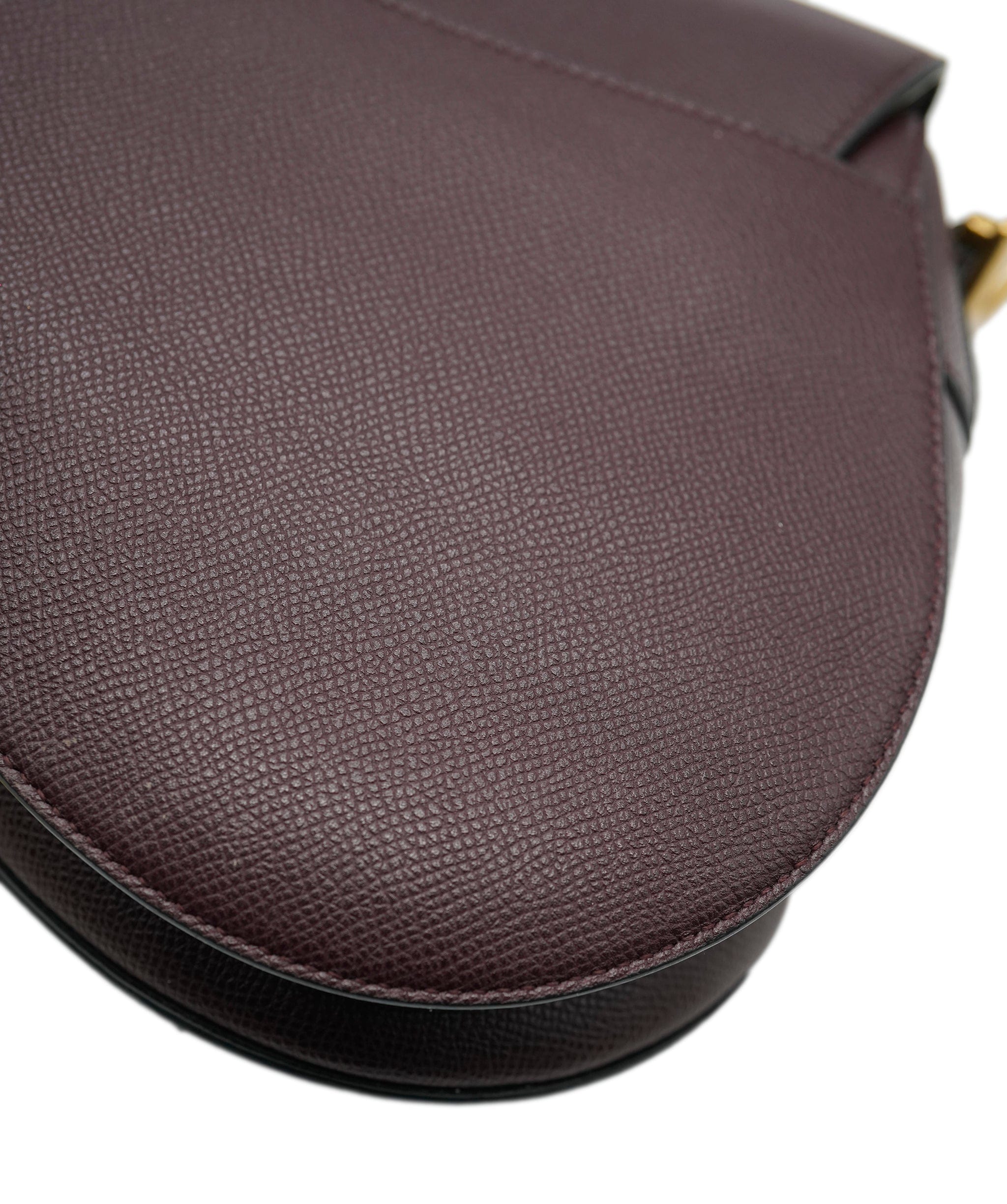 Christian Dior Christian Dior Burgundy Grained Calfskin Medium Saddle Bag ABC0494