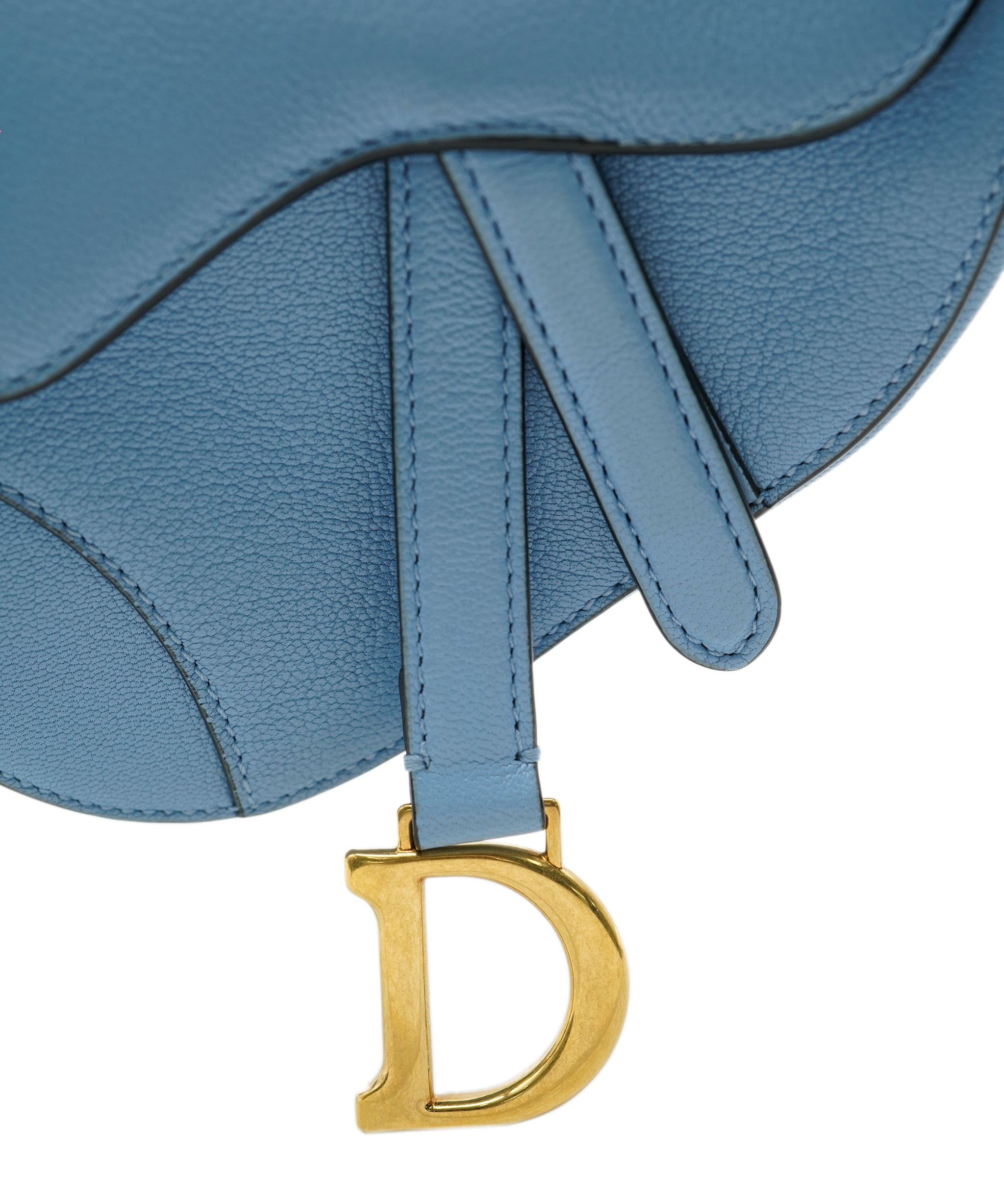 Christian Dior Christian Dior Cornflower Blue Goatskin Micro Saddle Bag ABC0443