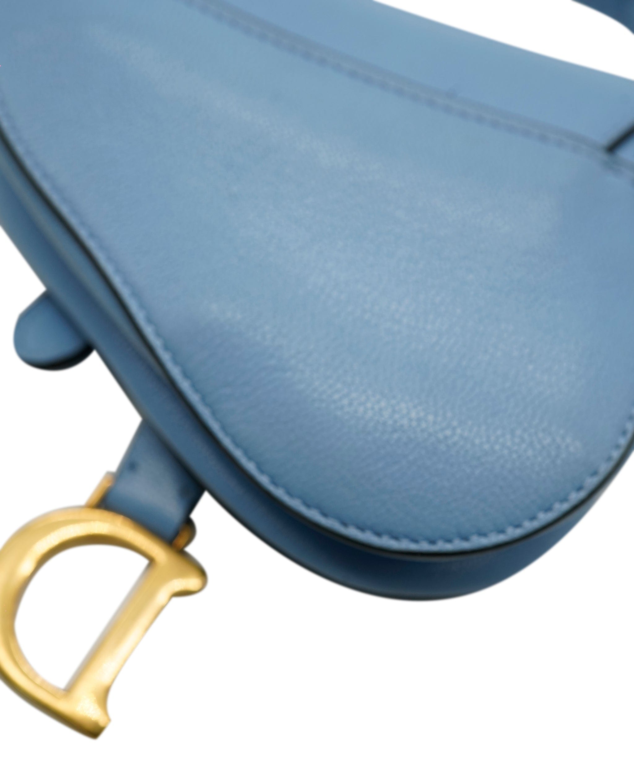 Christian Dior Christian Dior Cornflower Blue Goatskin Micro Saddle Bag ABC0443