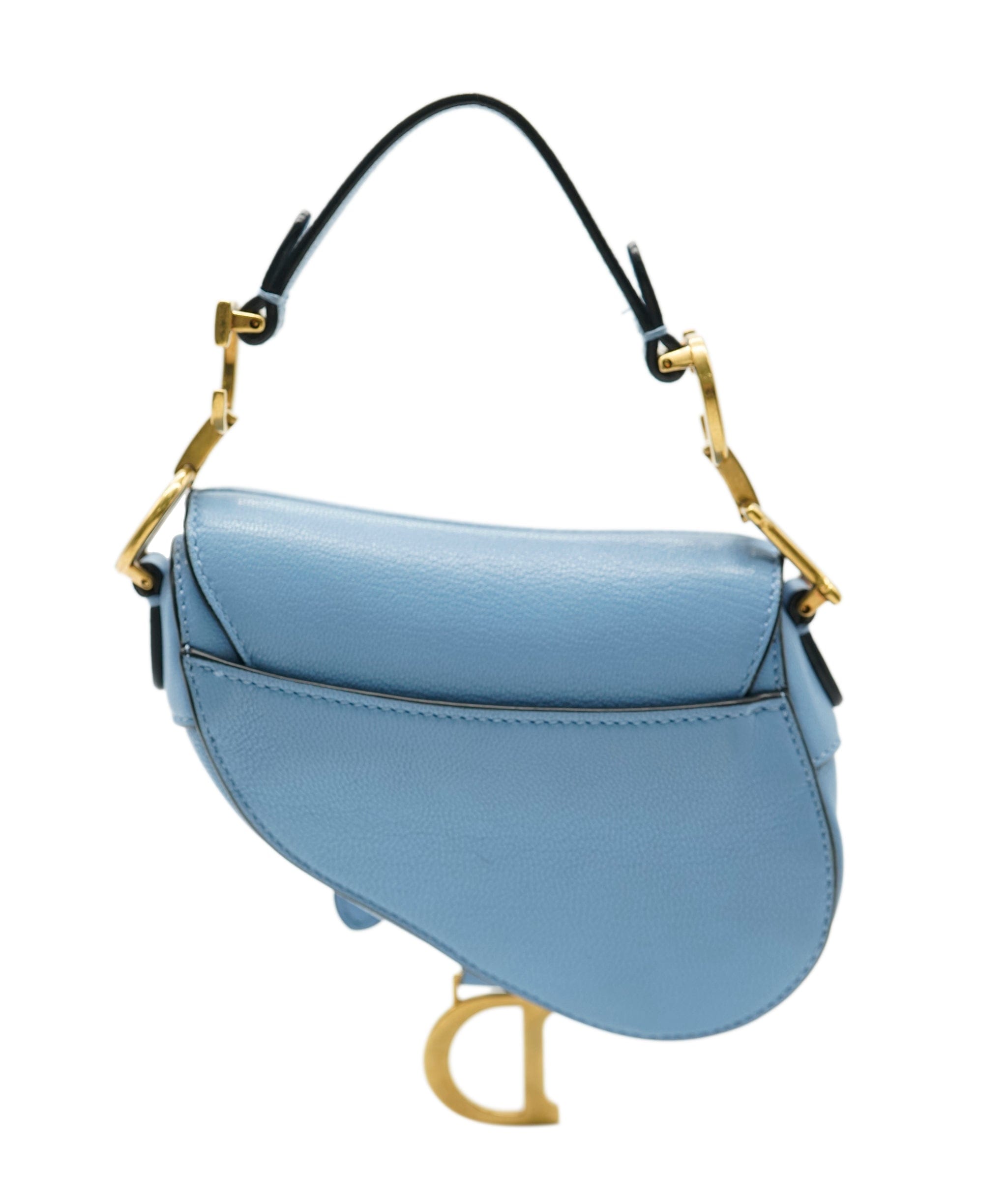 Christian Dior Christian Dior Cornflower Blue Goatskin Micro Saddle Bag ABC0443