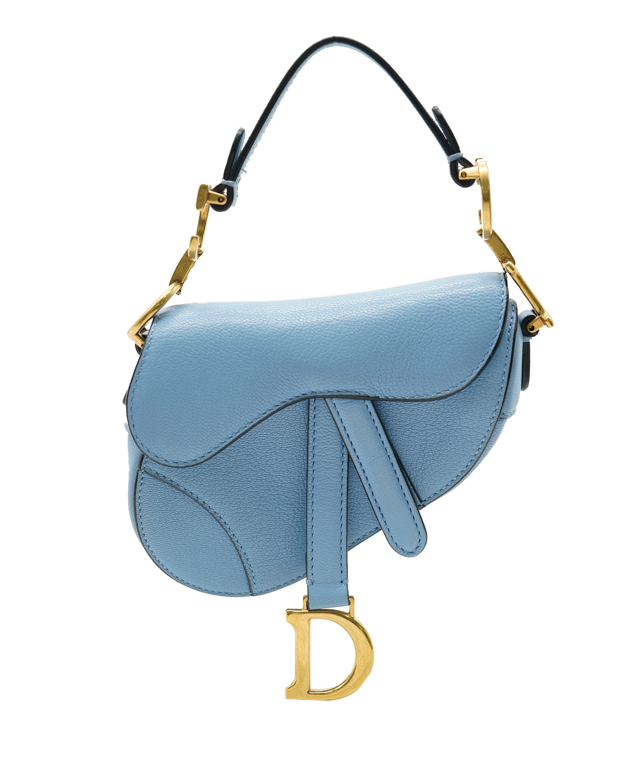 Christian Dior Christian Dior Cornflower Blue Goatskin Micro Saddle Bag ABC0443