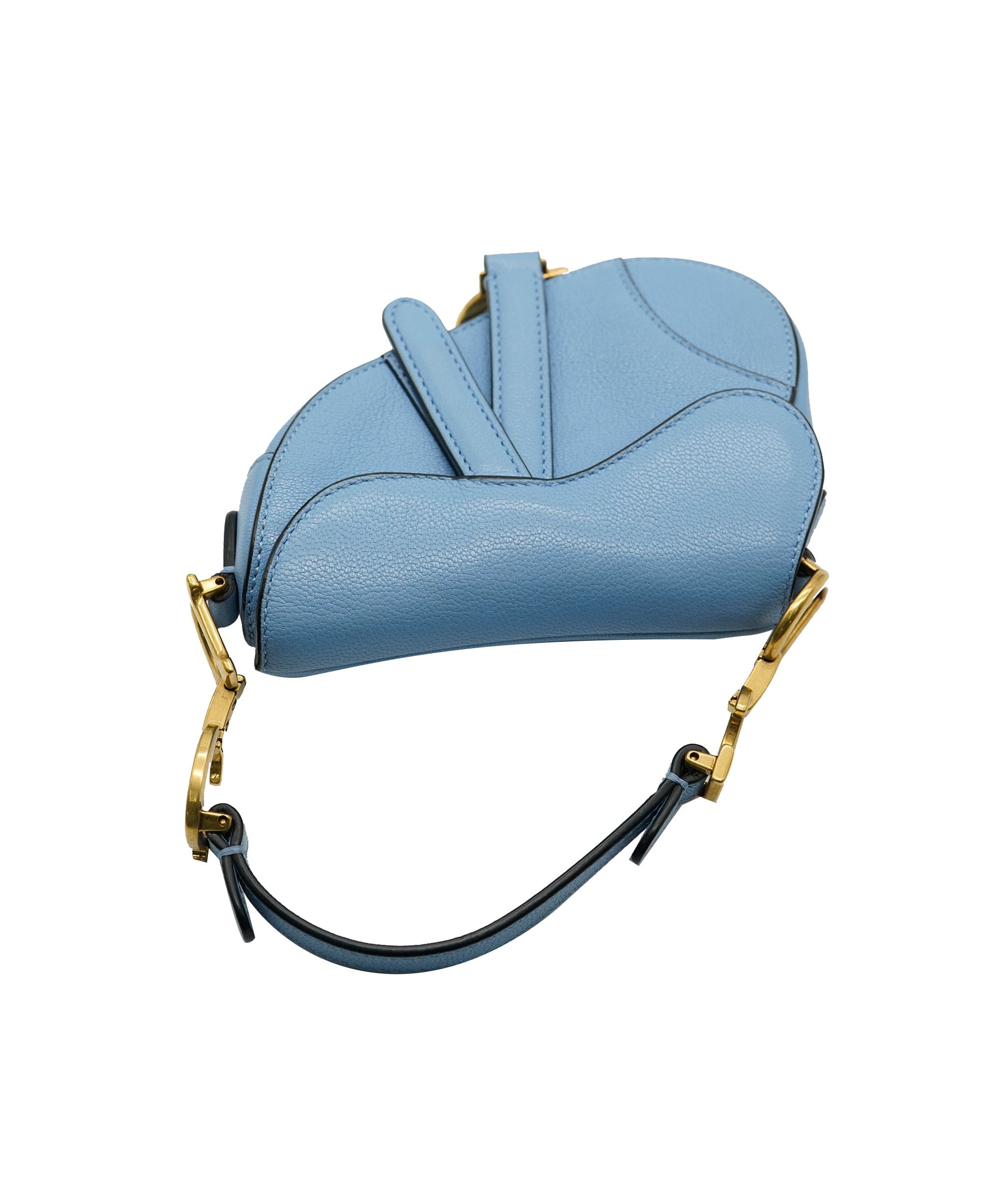 Christian Dior Christian Dior Cornflower Blue Goatskin Micro Saddle Bag ABC0443