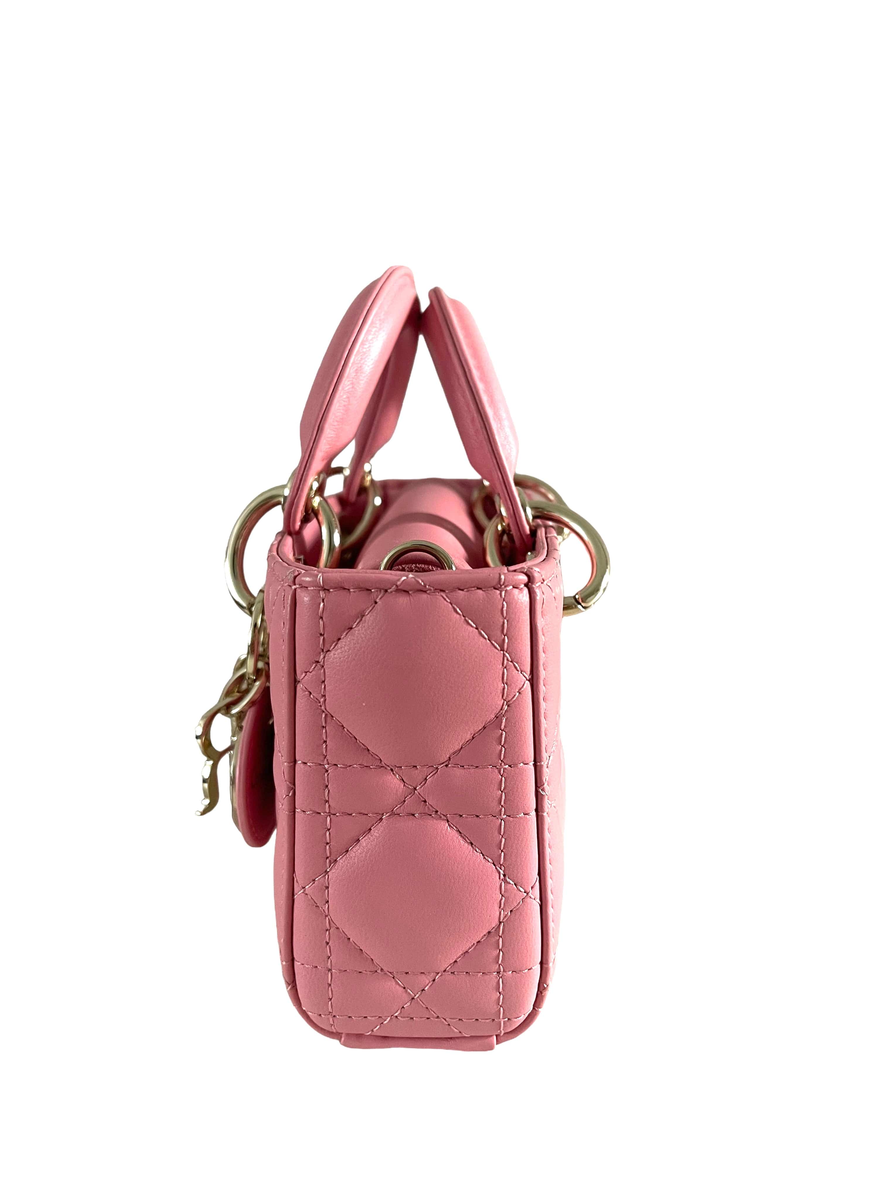 Christian Dior Christian Dior Lady D-Joy Micro Pink Lambskin LGHW SKC1820