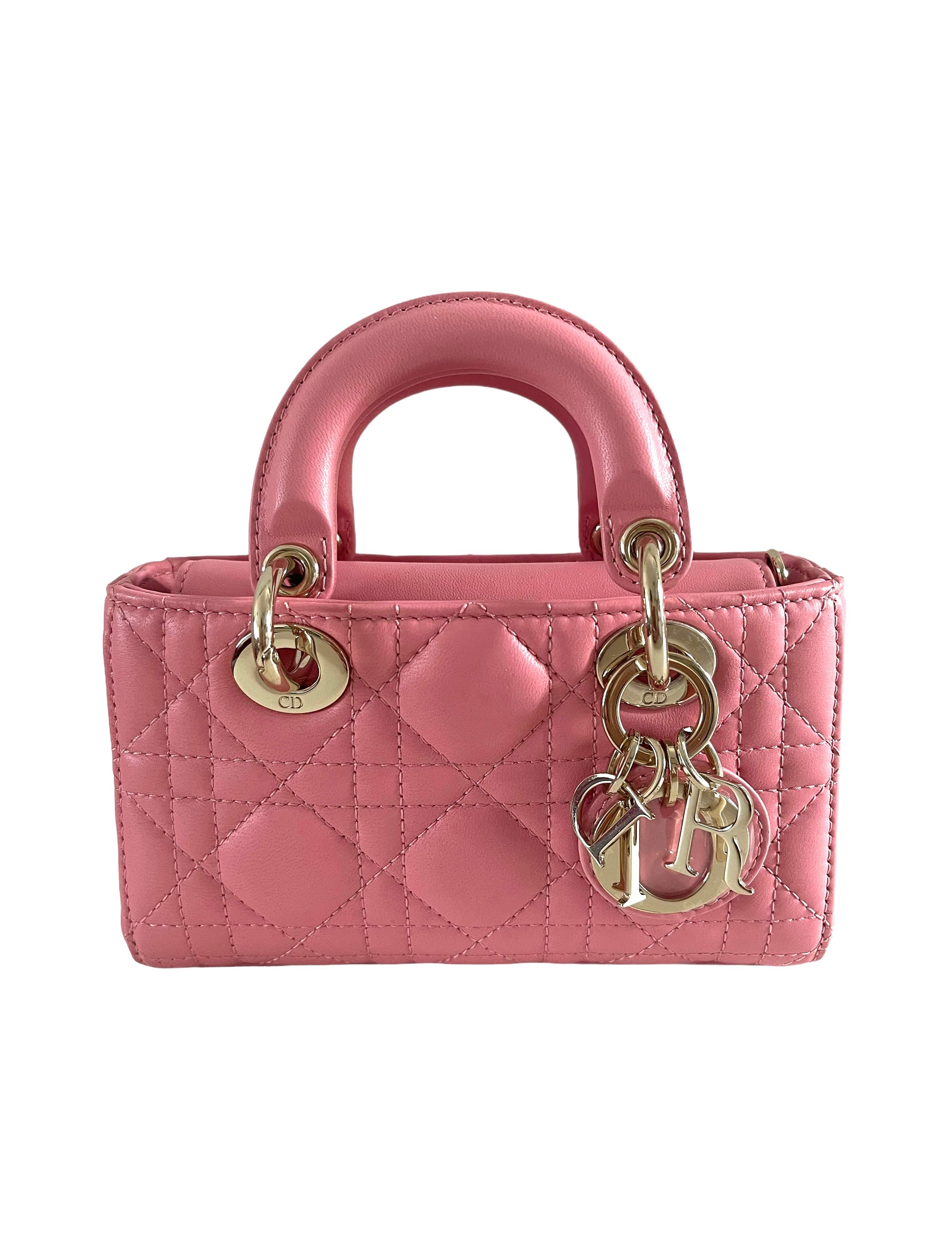 Christian Dior Christian Dior Lady D-Joy Micro Pink Lambskin LGHW SKC1820