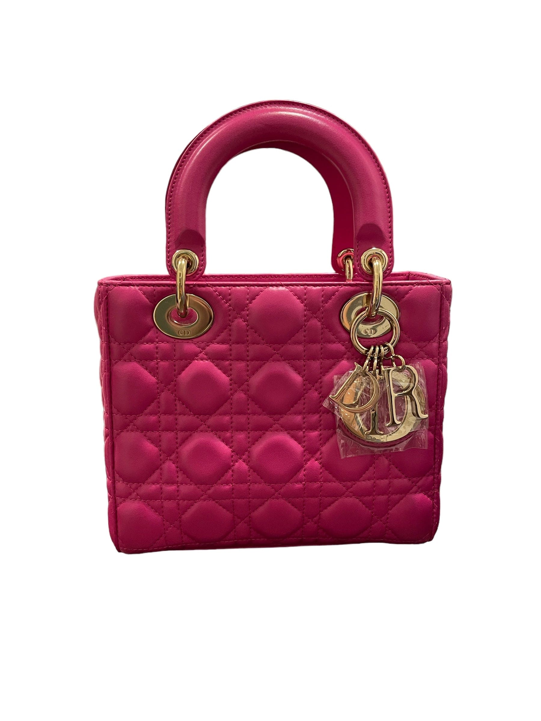 Christian Dior Christian Dior Lady Dior ABC Fuchsia Small Lambskin LGHW (Flap)