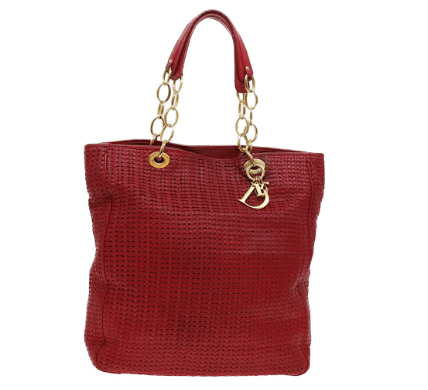 Christian Dior Christian Dior Lady Dior Canage INTRECCIATO Chain Tote Bag Leather Red yk6670B ASC2587