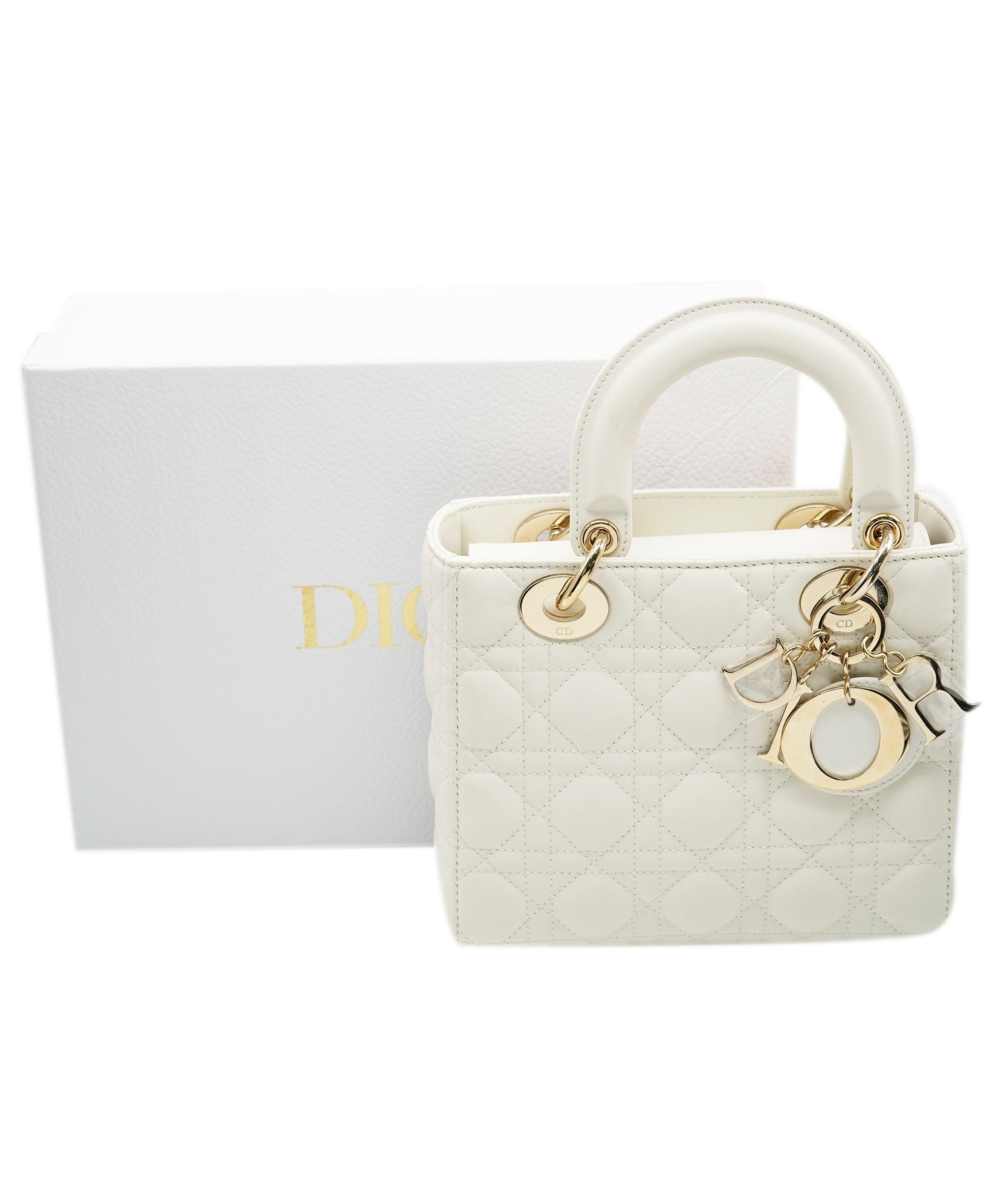 Christian Dior Christian Dior Lady Dior Small GHW White ALC0815