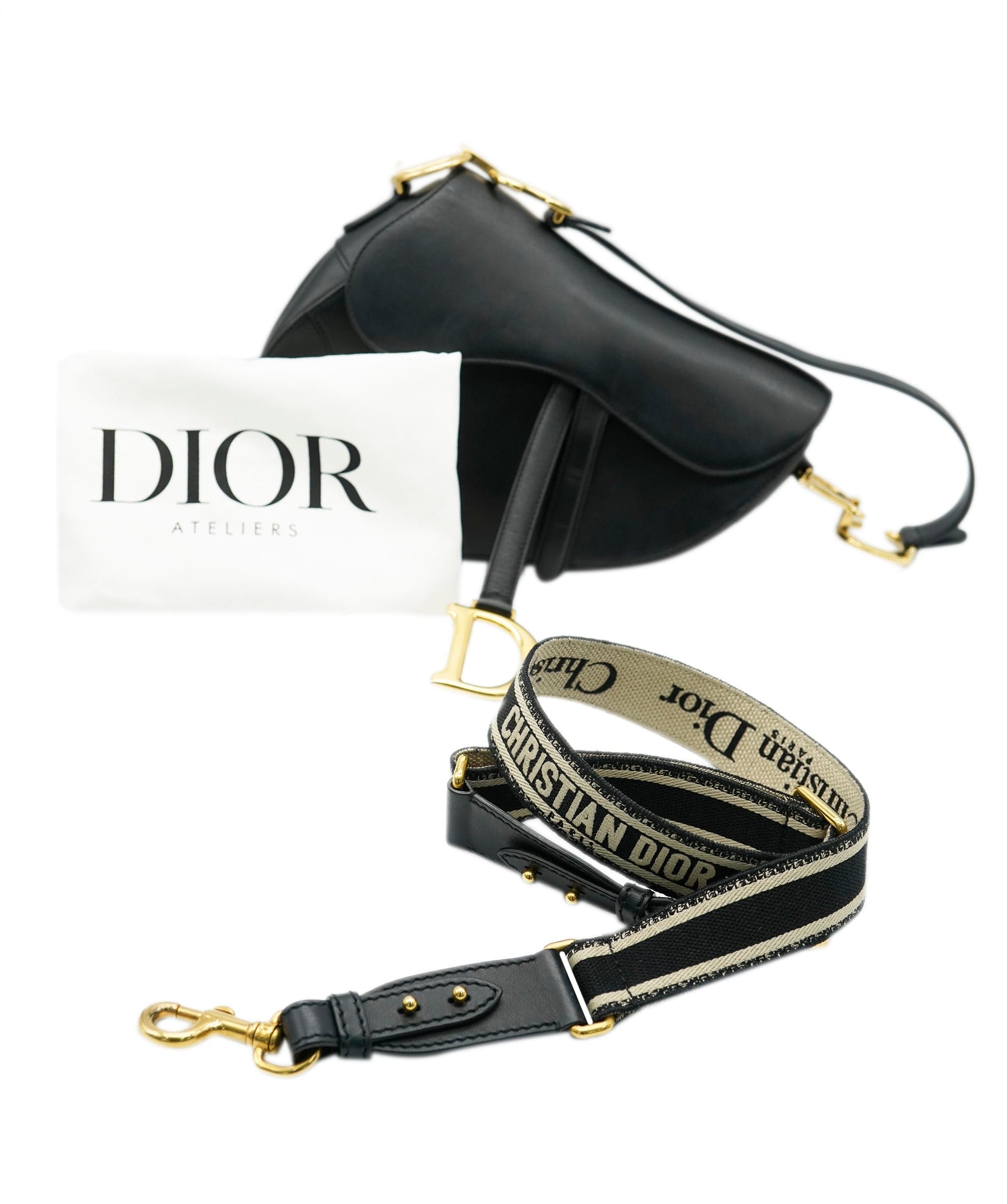 Christian Dior Christian Dior Large black Saddle with strap ALC1407