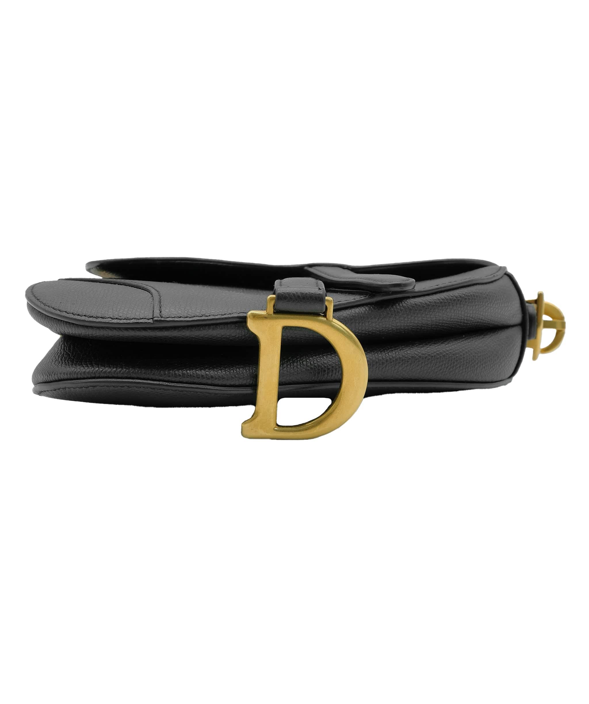 Christian Dior Christian Dior Medium Saddle Black GHW  ALL0485