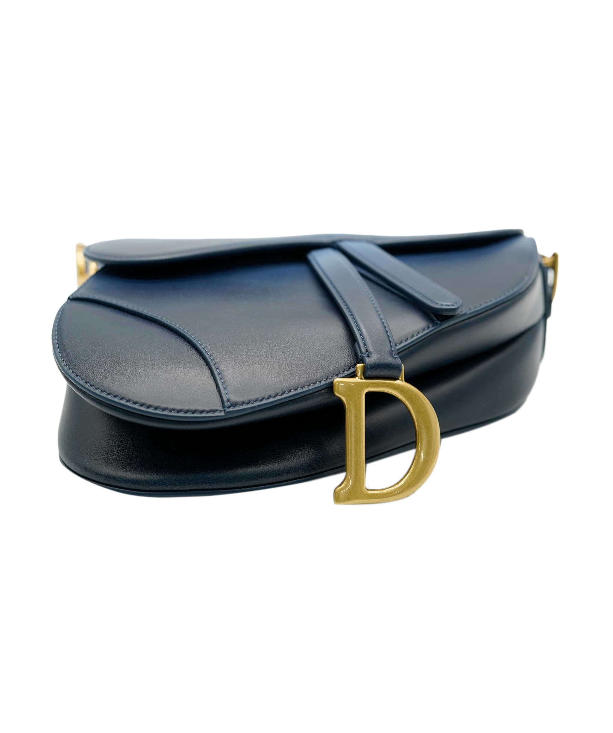 Christian Dior Christian Dior Navy Smooth Leather Saddle Bag + strap ASC2052