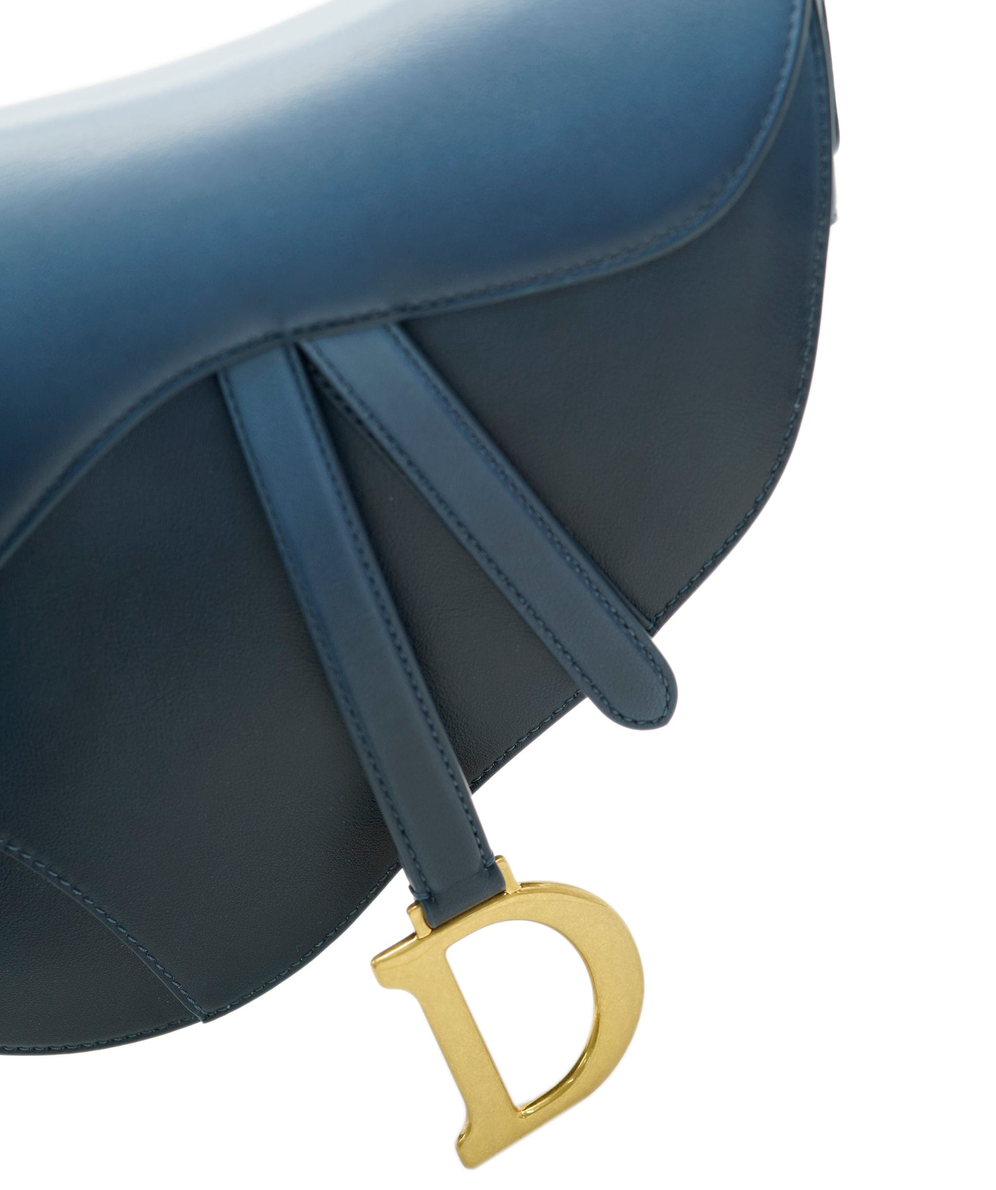 Christian Dior Christian Dior Navy Smooth Leather Saddle Bag + strap ASC2052