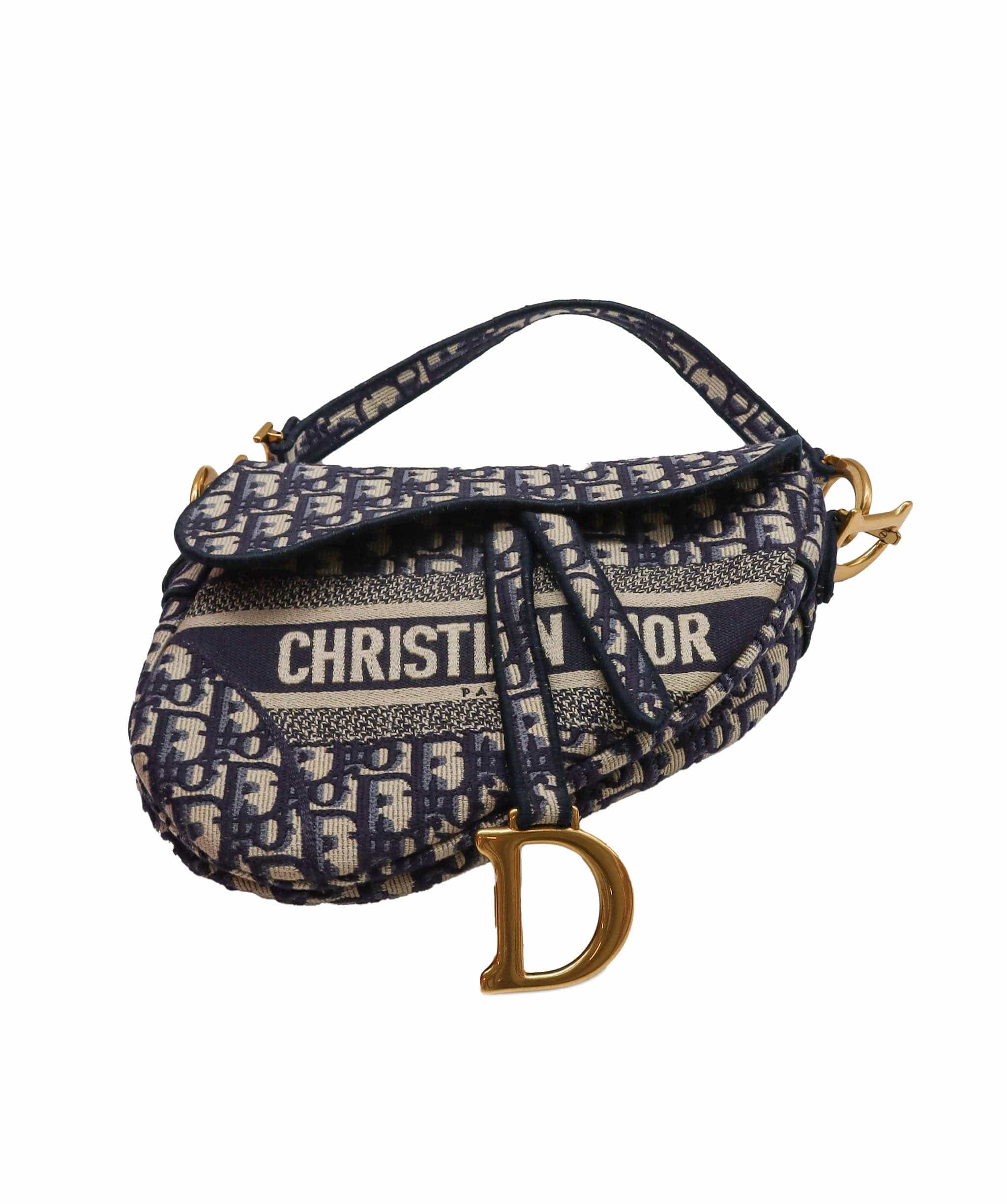 Christian Dior Christian Dior Saddle Bag Blue Oblique SYL1124