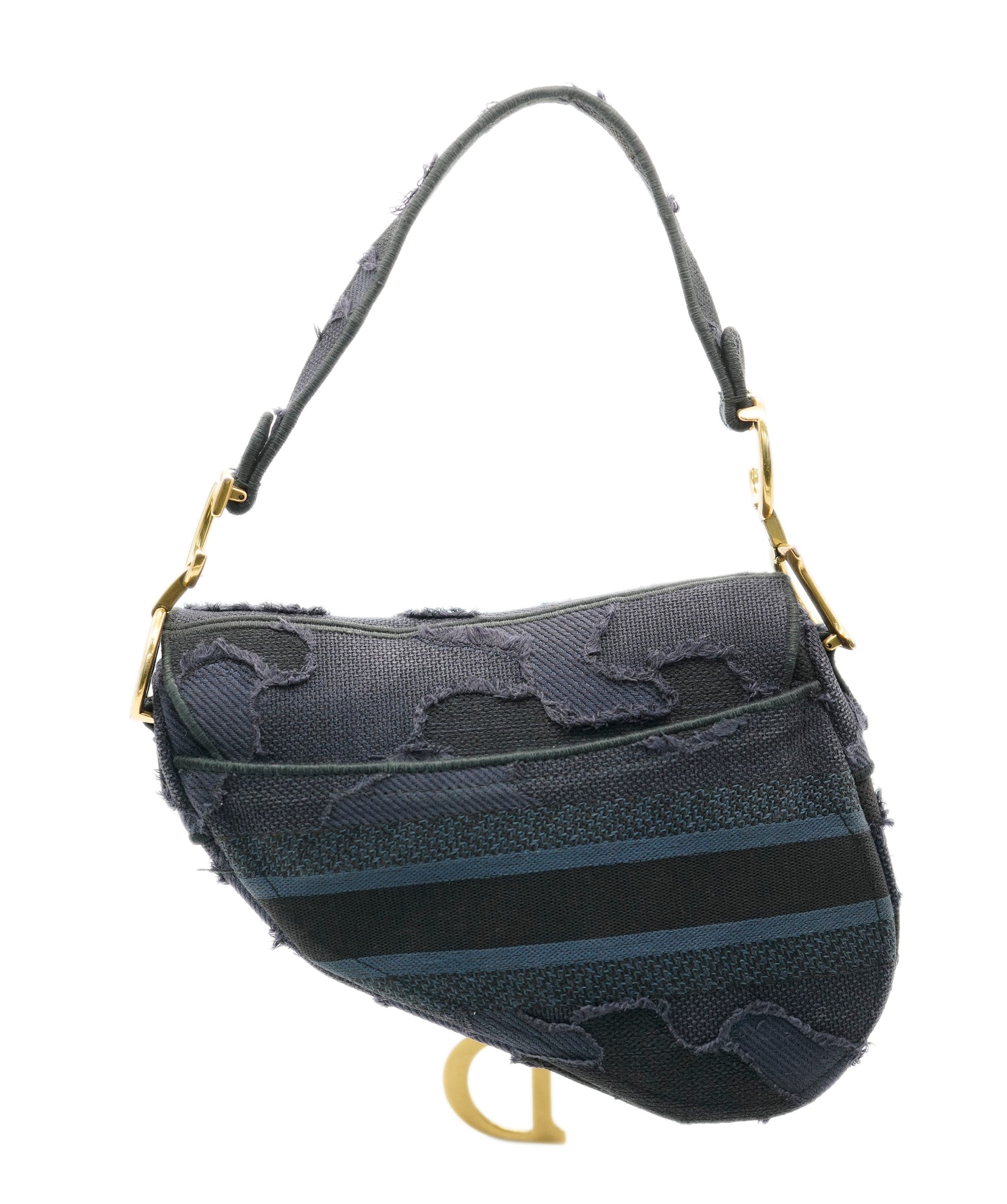 Christian Dior Christian Dior Saddle - blue canvas embraided camouflage with Strap ALC1644