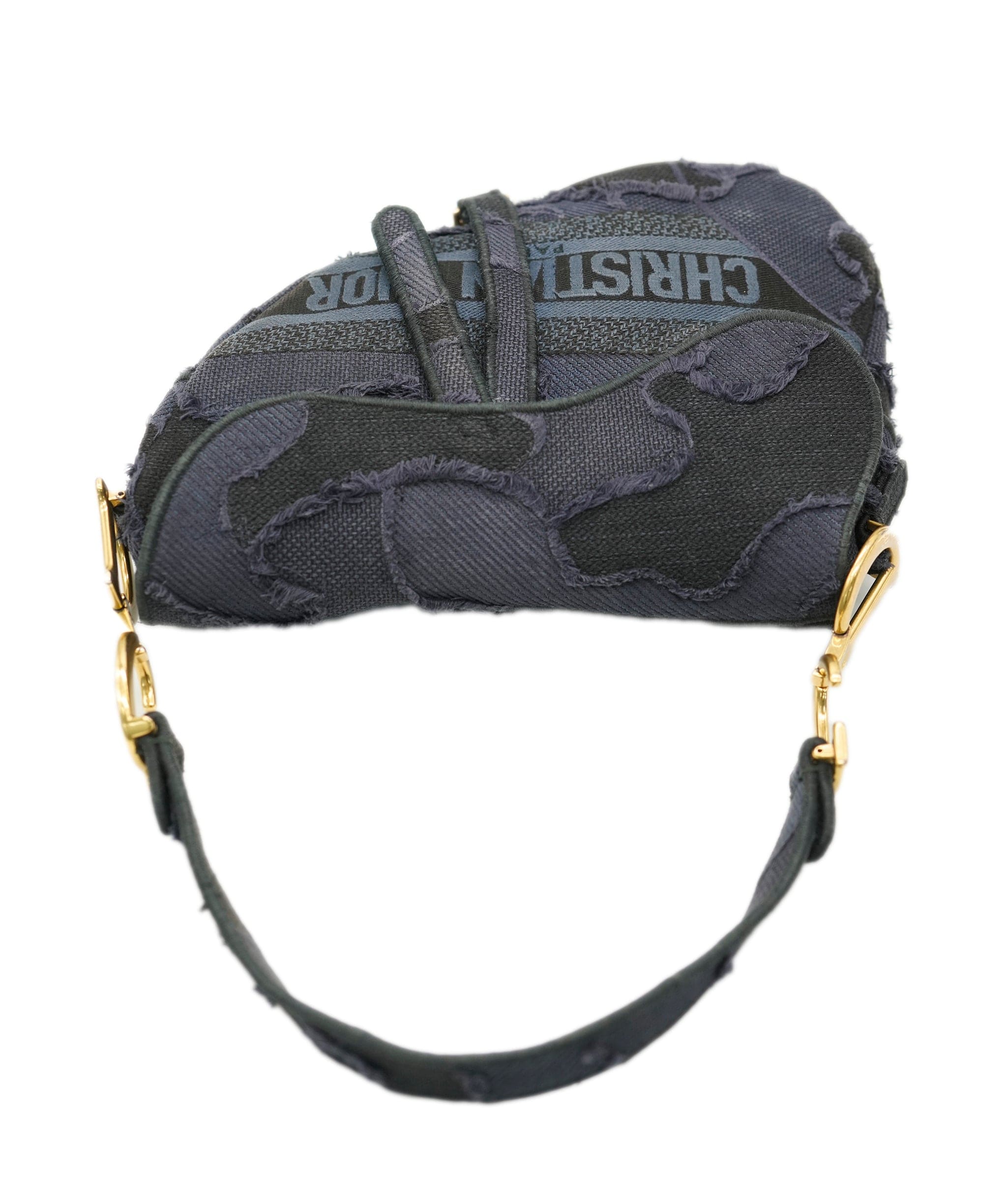 Christian Dior Christian Dior Saddle - blue canvas embraided camouflage with Strap ALC1644