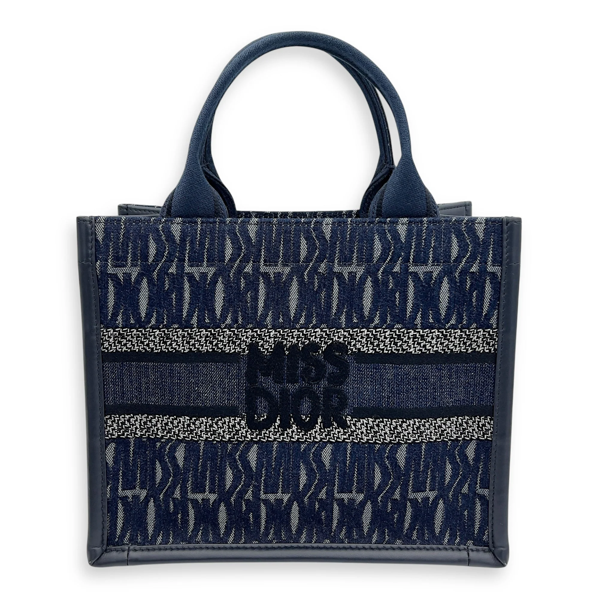 Christian Dior Dior Book Tote Small Blue Top Handle Bag in Denim OS2508-007420LL
