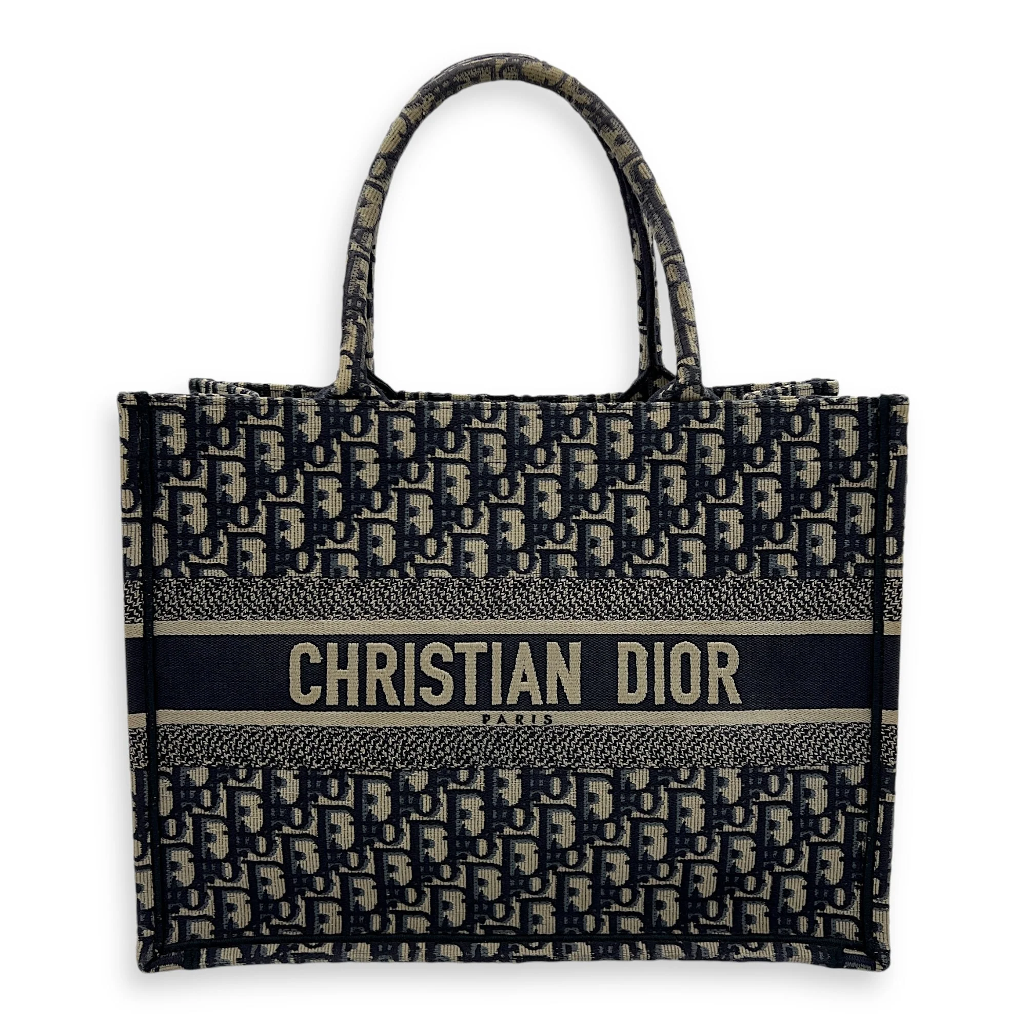 Christian Dior Dior Book Tote Top Handle Bag Medium Blue in Jacquard S2411-002261AN
