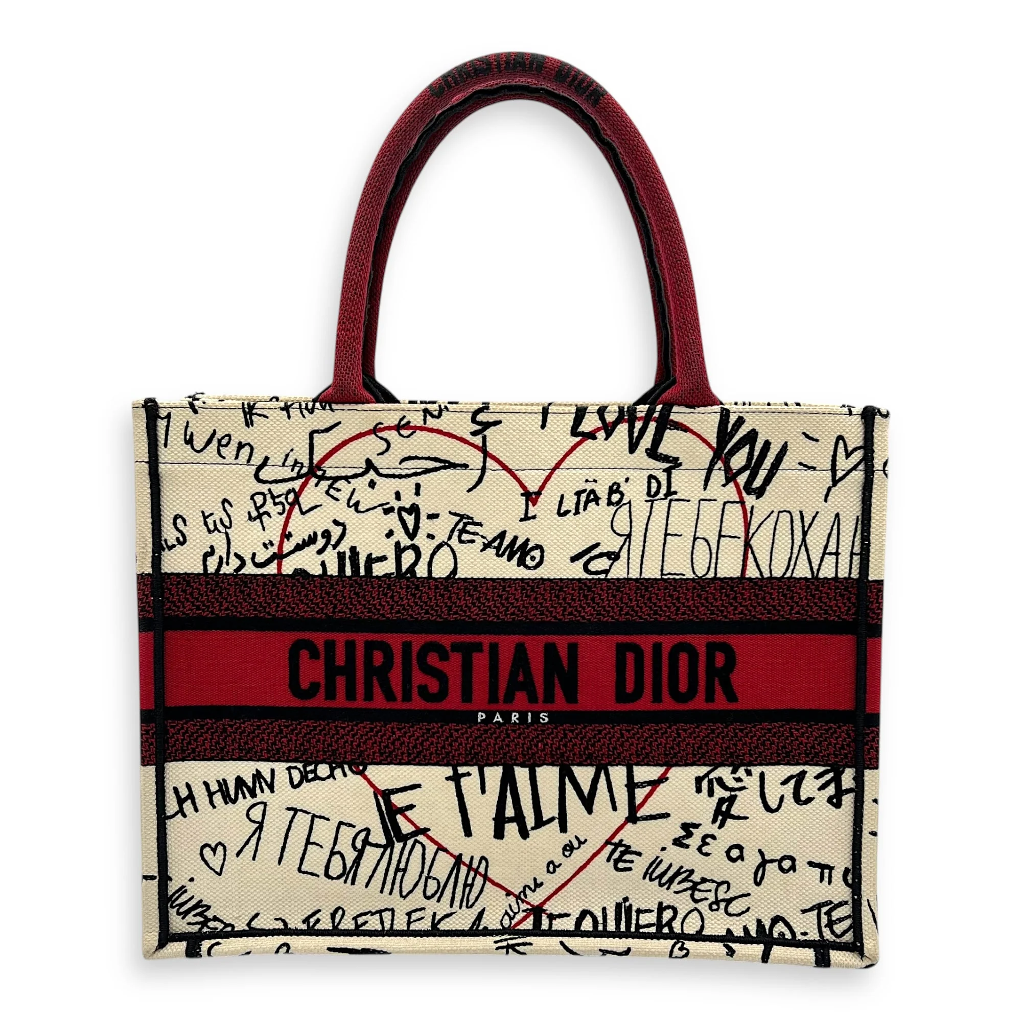 Christian Dior Dior Book Tote Tote Bag Medium White in Canvas C2510-008145AN