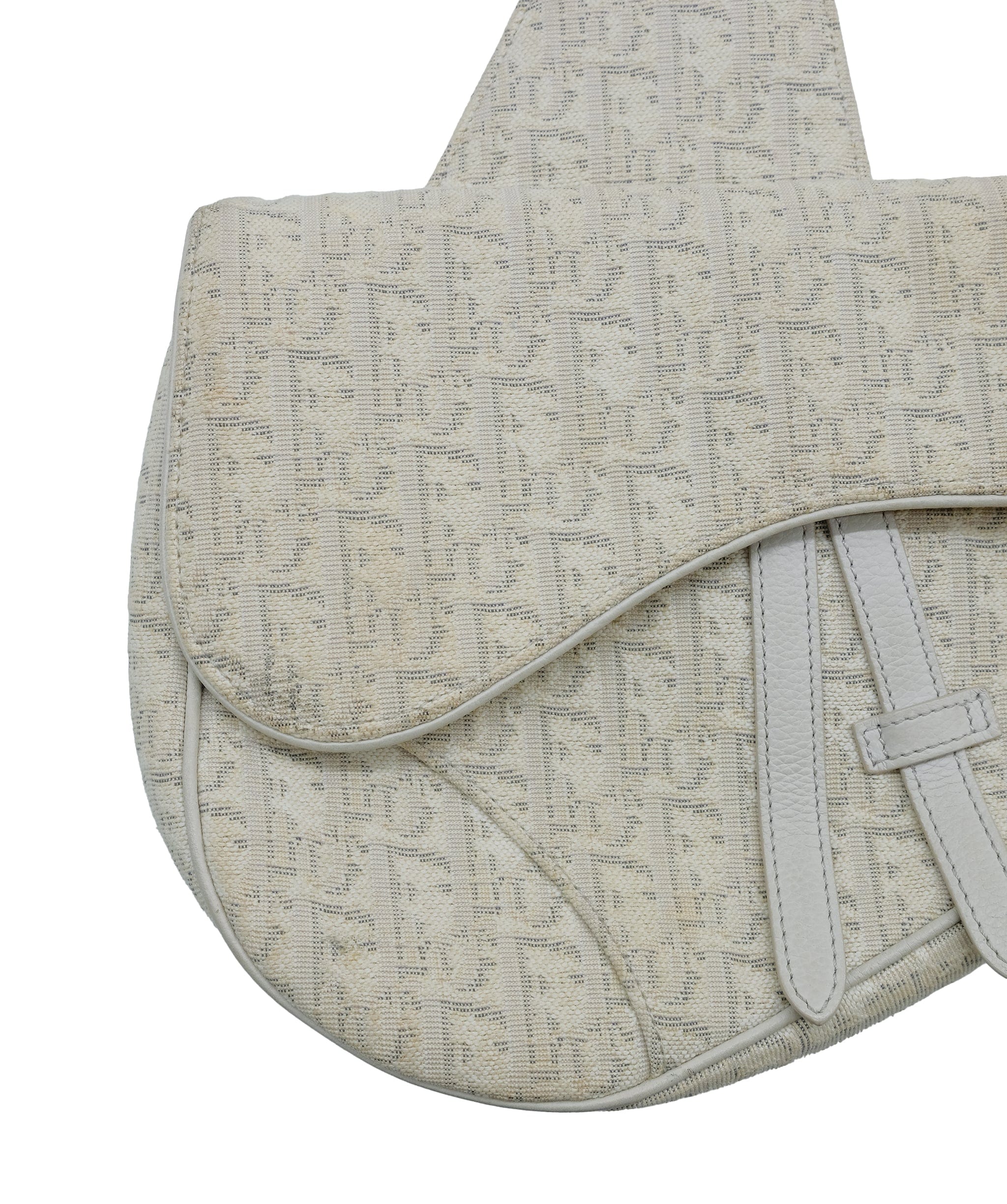 Christian Dior Dior Saddle Bag White Diorissimo ASC5304