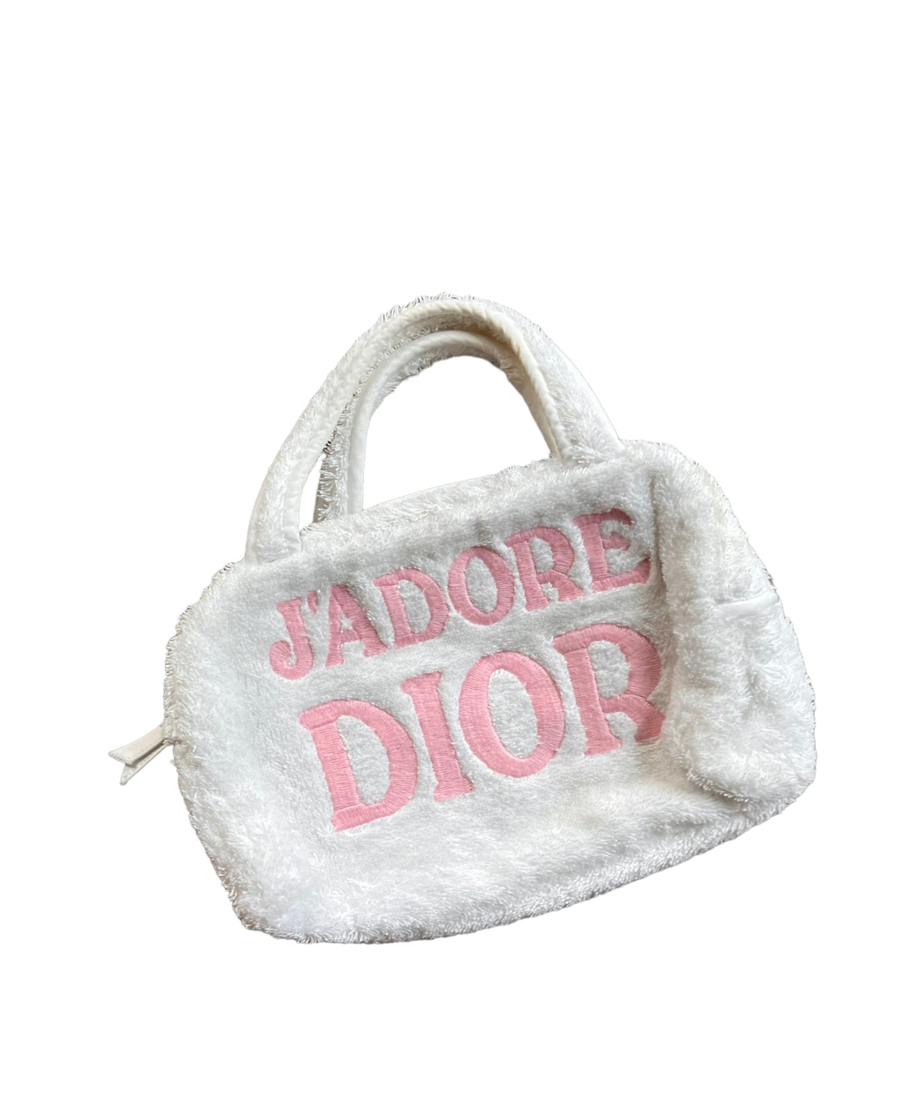 Christian Dior White J'ADORE DIOR terry mini bag UKL1219