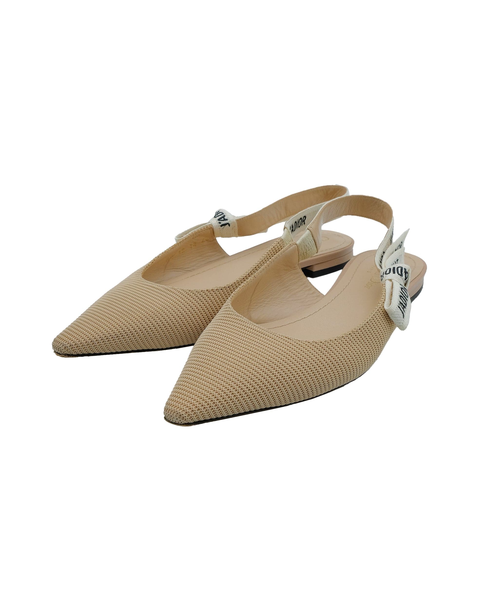 Christian Dior Dior J'Adior Ballerina Flat Sling back Biege Size 40 RJC2895