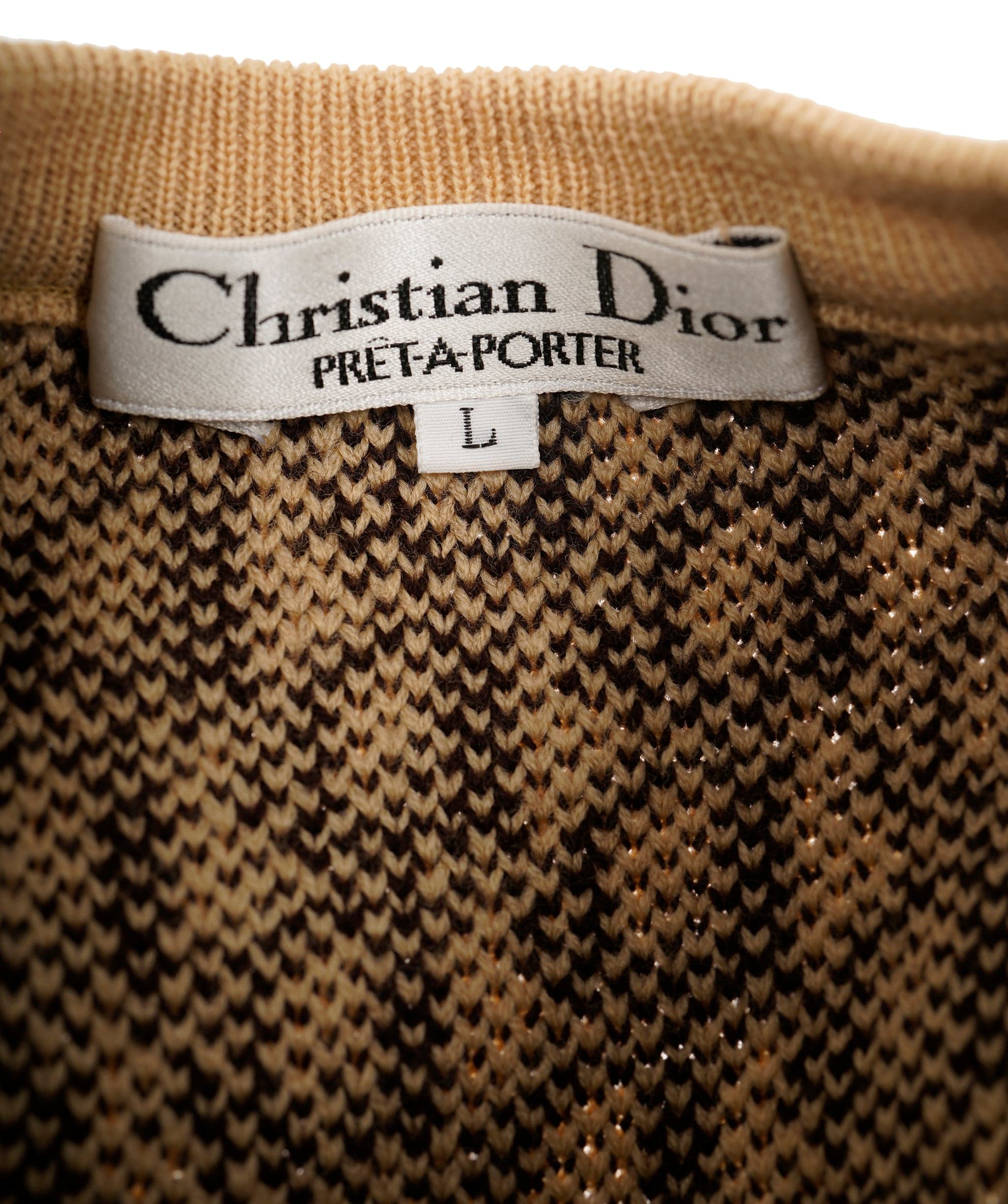 Christian Dior Dior trotter Knit Vest #L Beige ASL9820