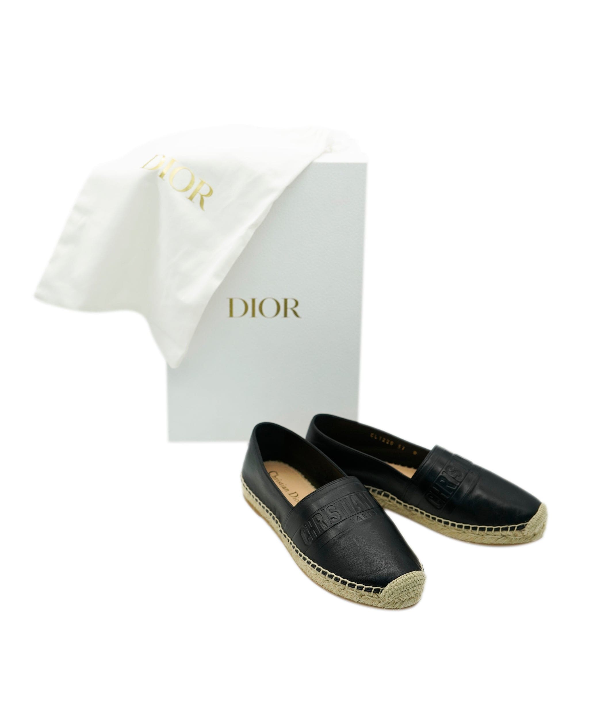 Christian Dior Dior Black leather espadrilles size 37 AVC2135