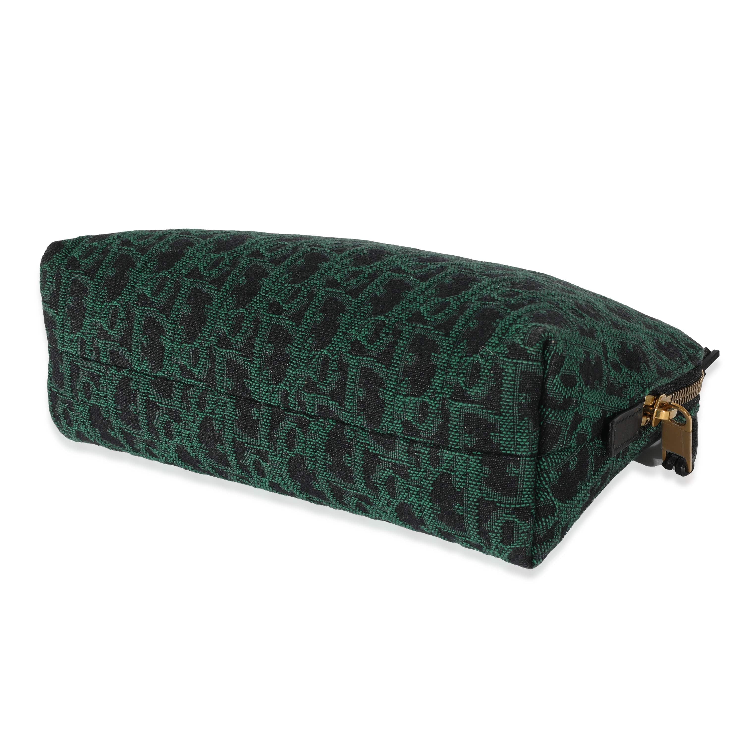 Christian Dior Christian Dior Canvas Green Oblique Cosmetic Pouch