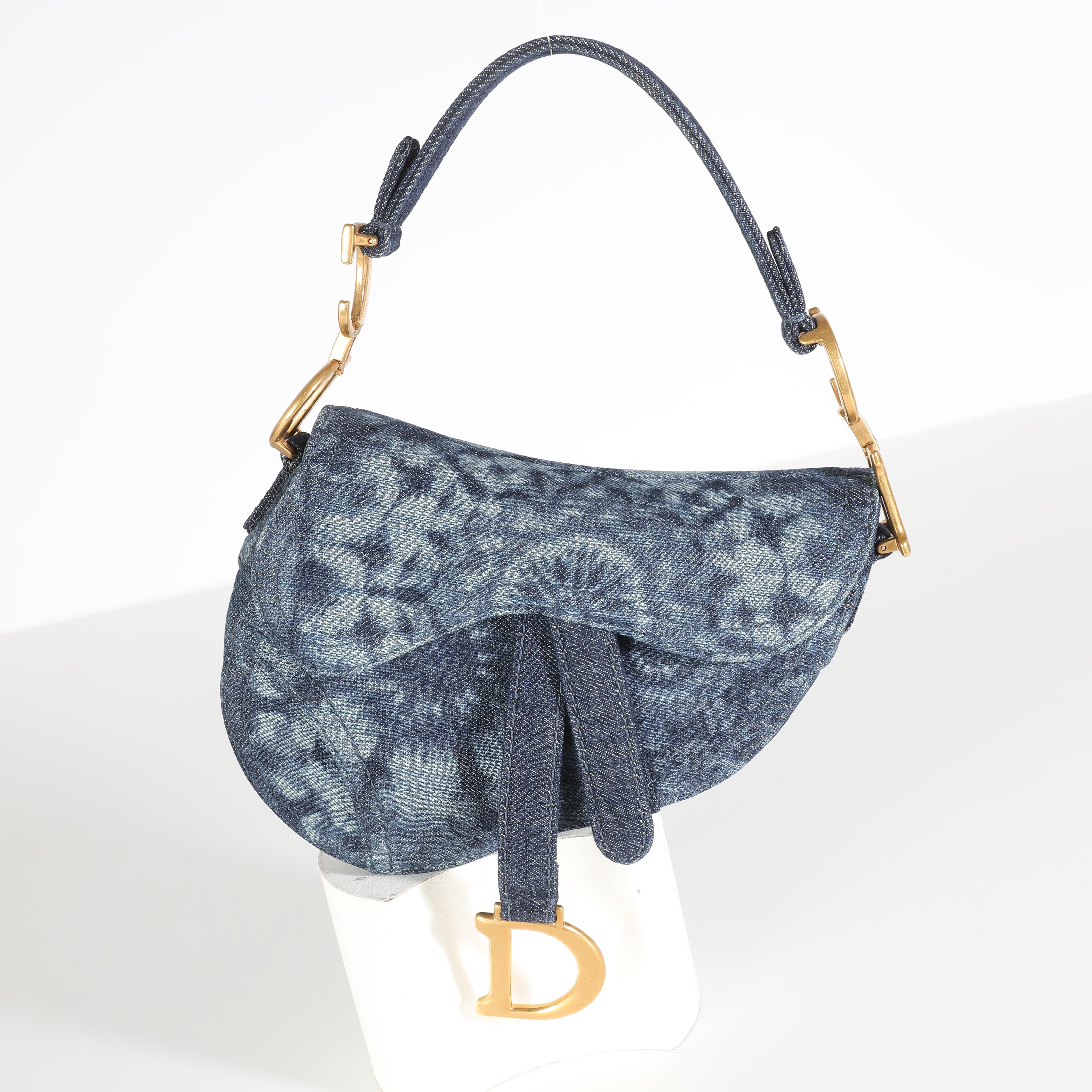 Christian Dior Mini Kaleidoscope Denim Mini Saddle Bag