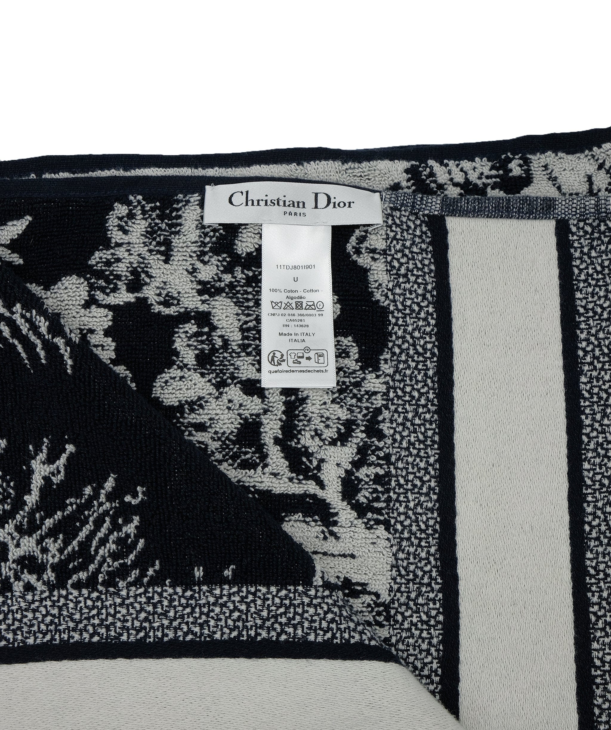 Christian Dior Dior Towel Black and White RJC2876