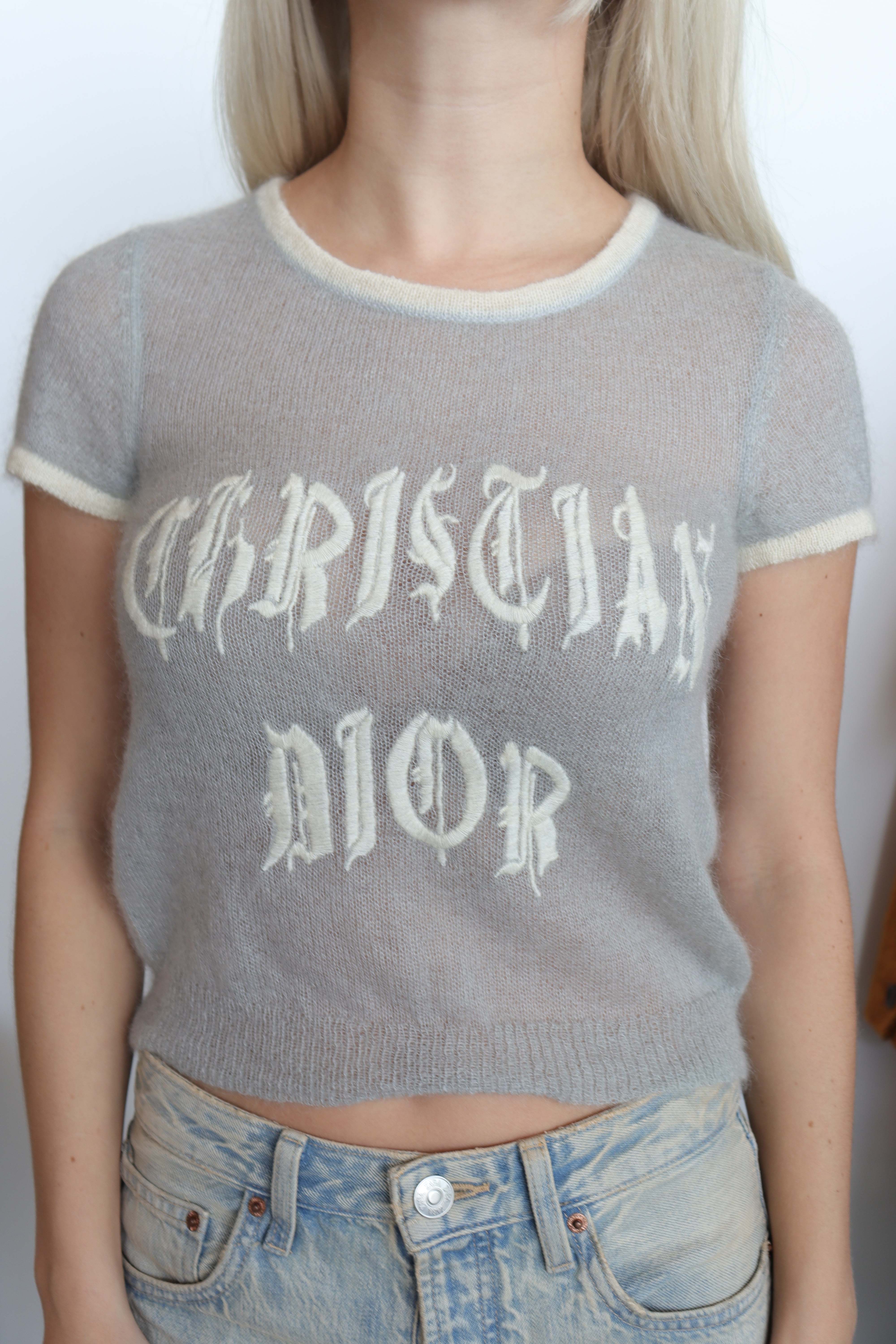 Christian Dior Dior Calligraphy Sweater Gray - DXBS1864