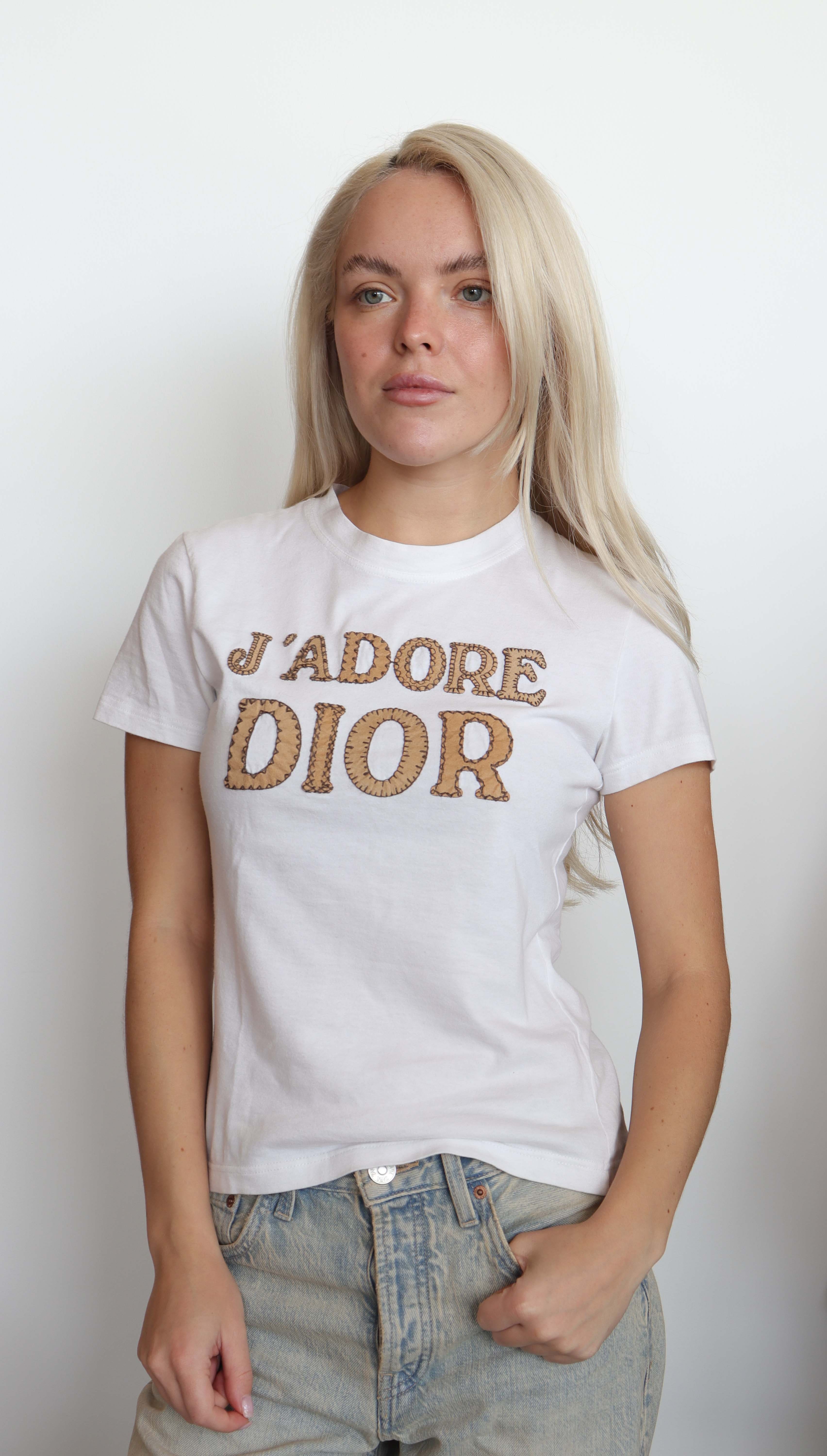 Christian Dior Dior J'adore Tshirt White Beige DXBS1893