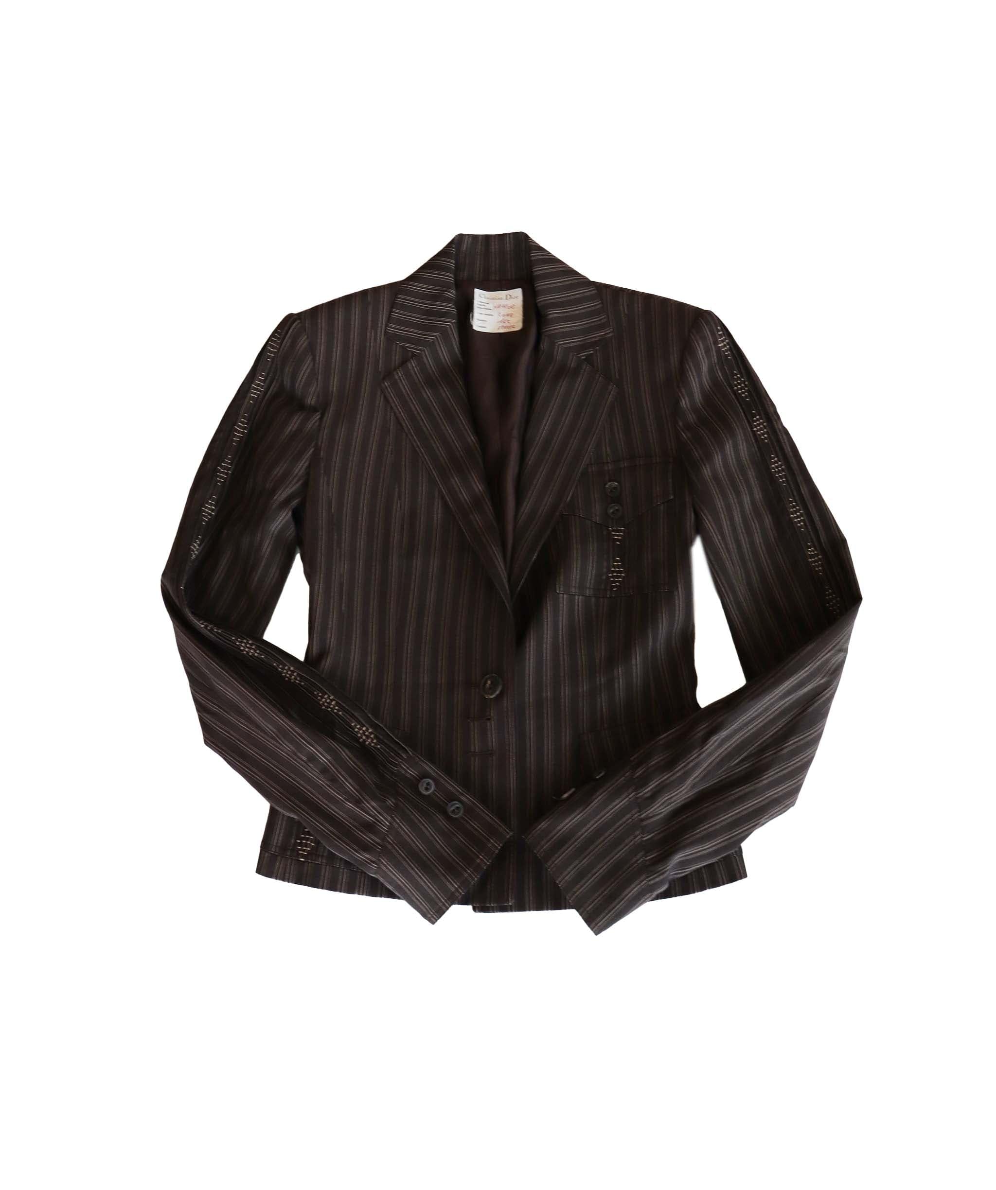 Christian Dior Christian Dior brown stripped jacket (sample) AGC1889