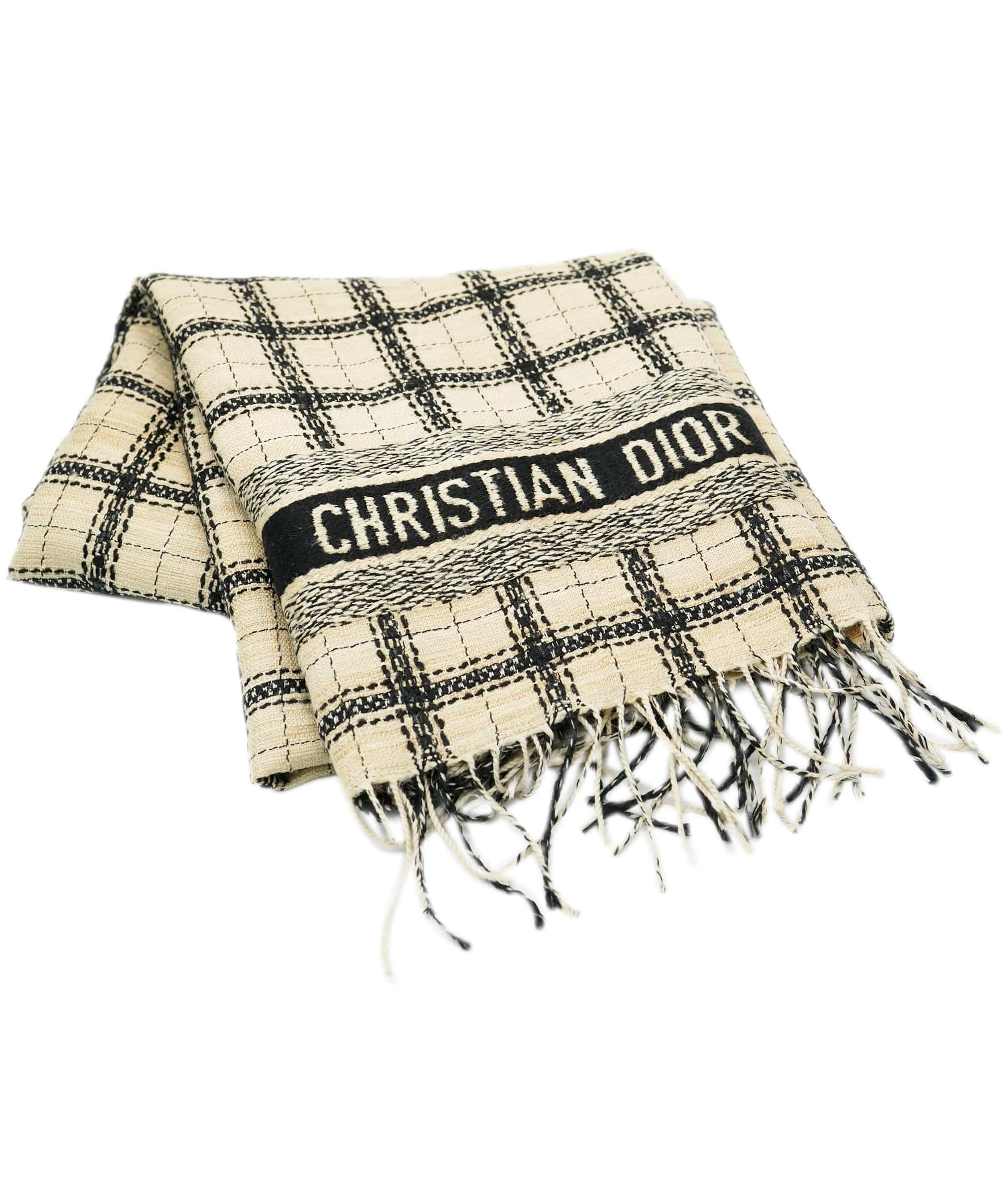 Christian Dior Christian Dior Checked Style Logo Scarf  ALC1871