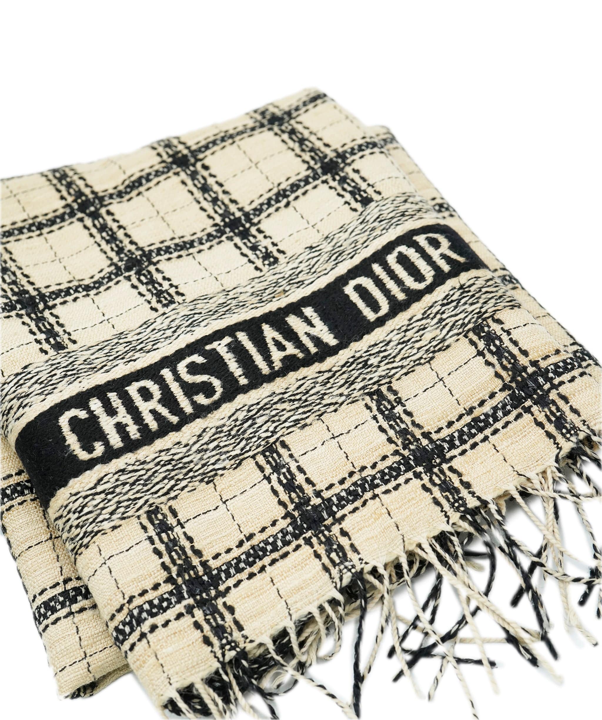 Christian Dior Christian Dior Checked Style Logo Scarf  ALC1871