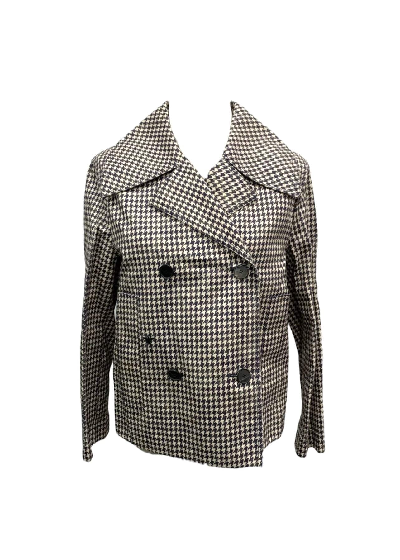 Christian Dior Christian Dior Double Breasted Jacket Black / White Houndstooth Size 36 SKC1877