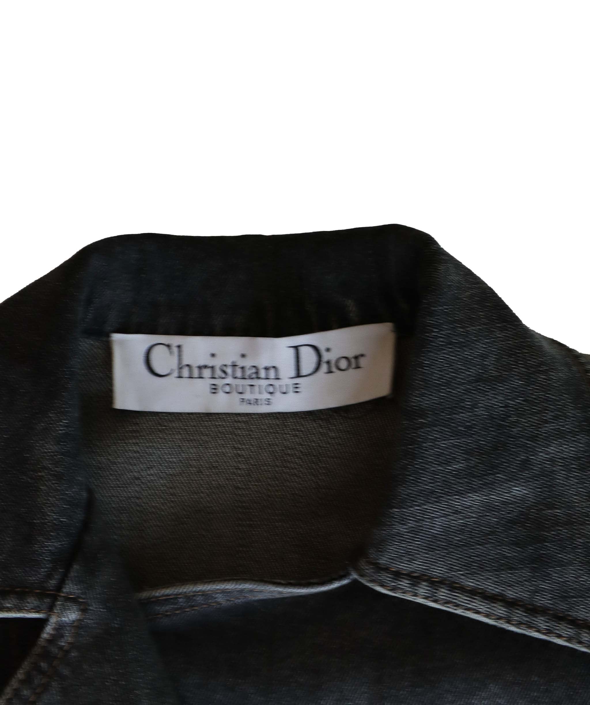 Christian Dior Christian Dior Embroidered grey jean perfecto jacket AGC1897