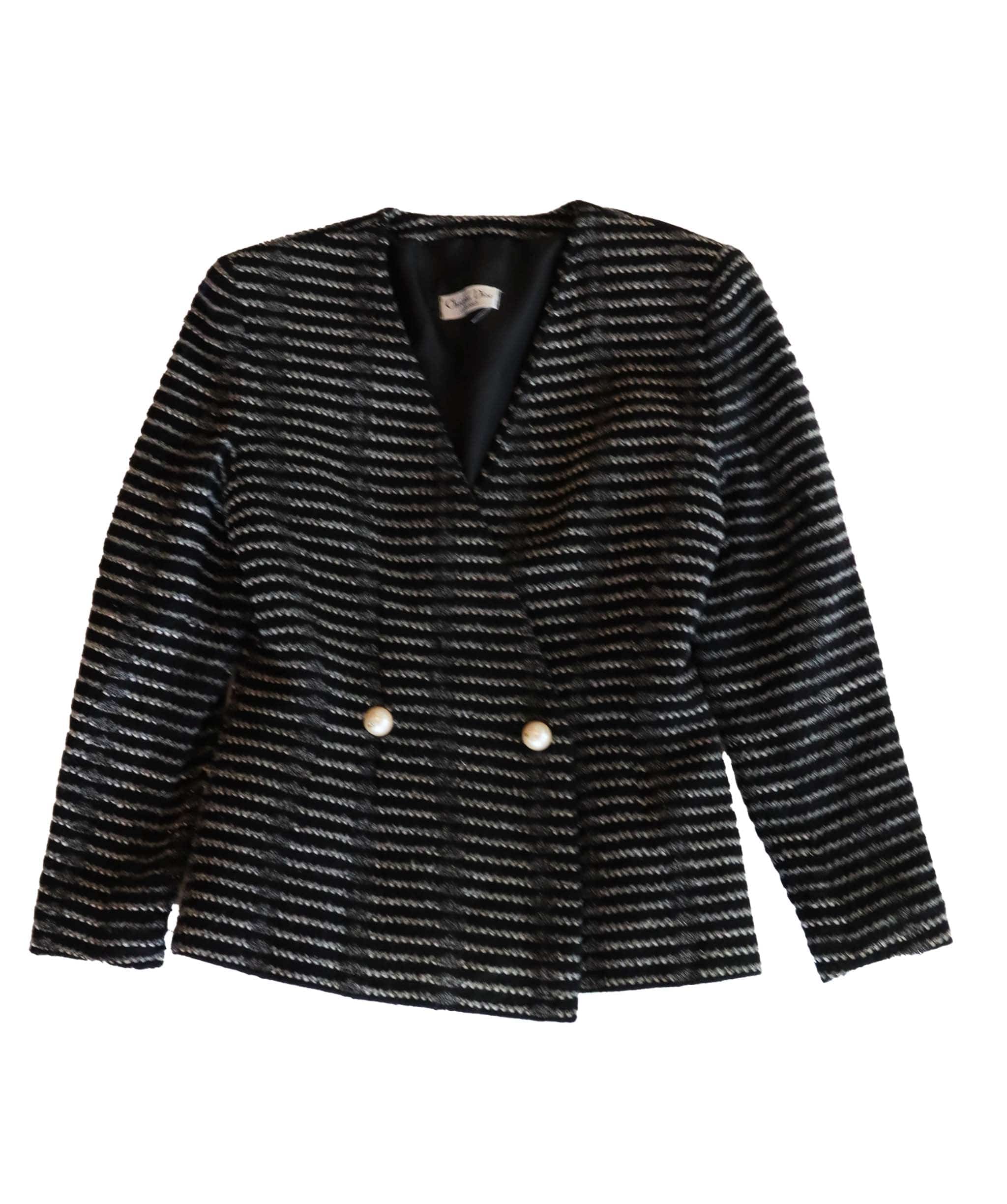 Christian Dior Christian Dior striped pearl button jacket AGC1914