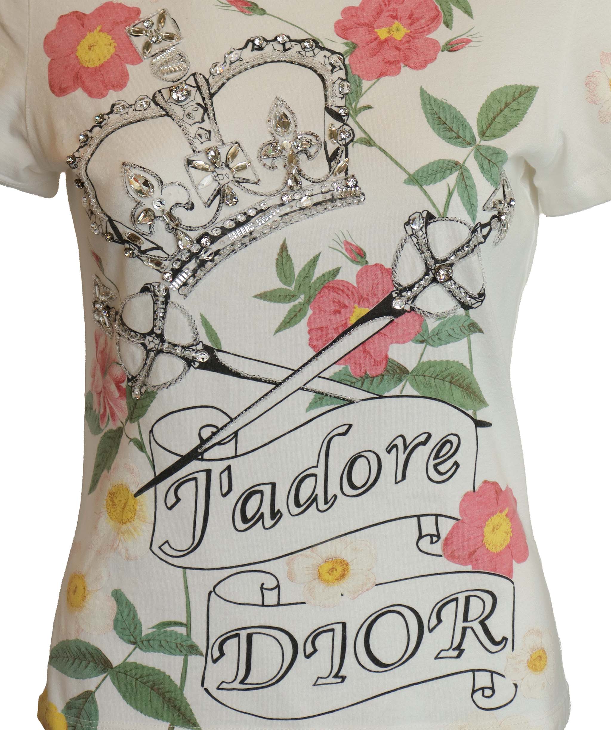 Christian Dior Dior J'Adore Flower Tshirt White Crown DXBS4283