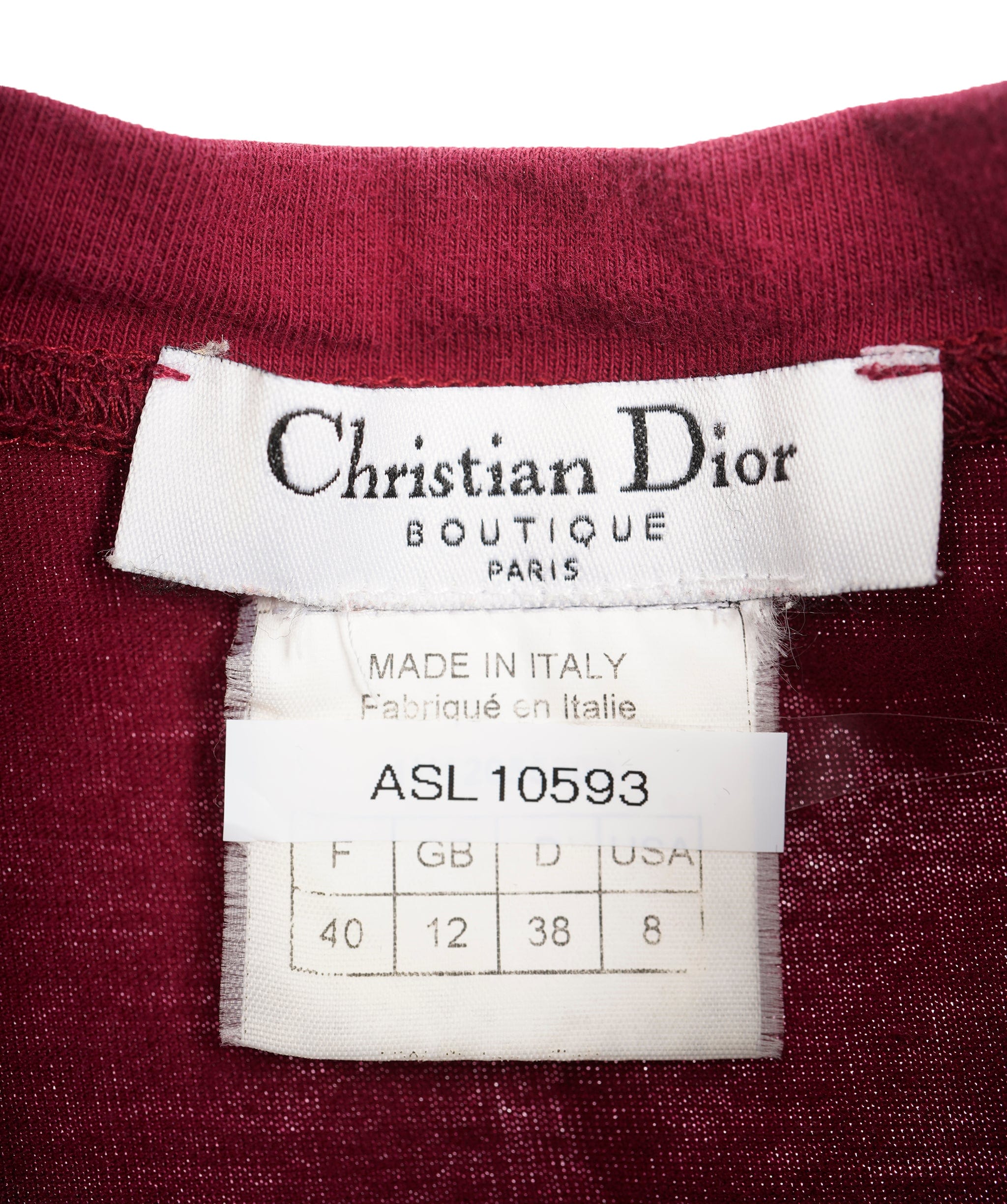 Christian Dior Dior J'adore Tank Top Wine Red #40 ASL10593