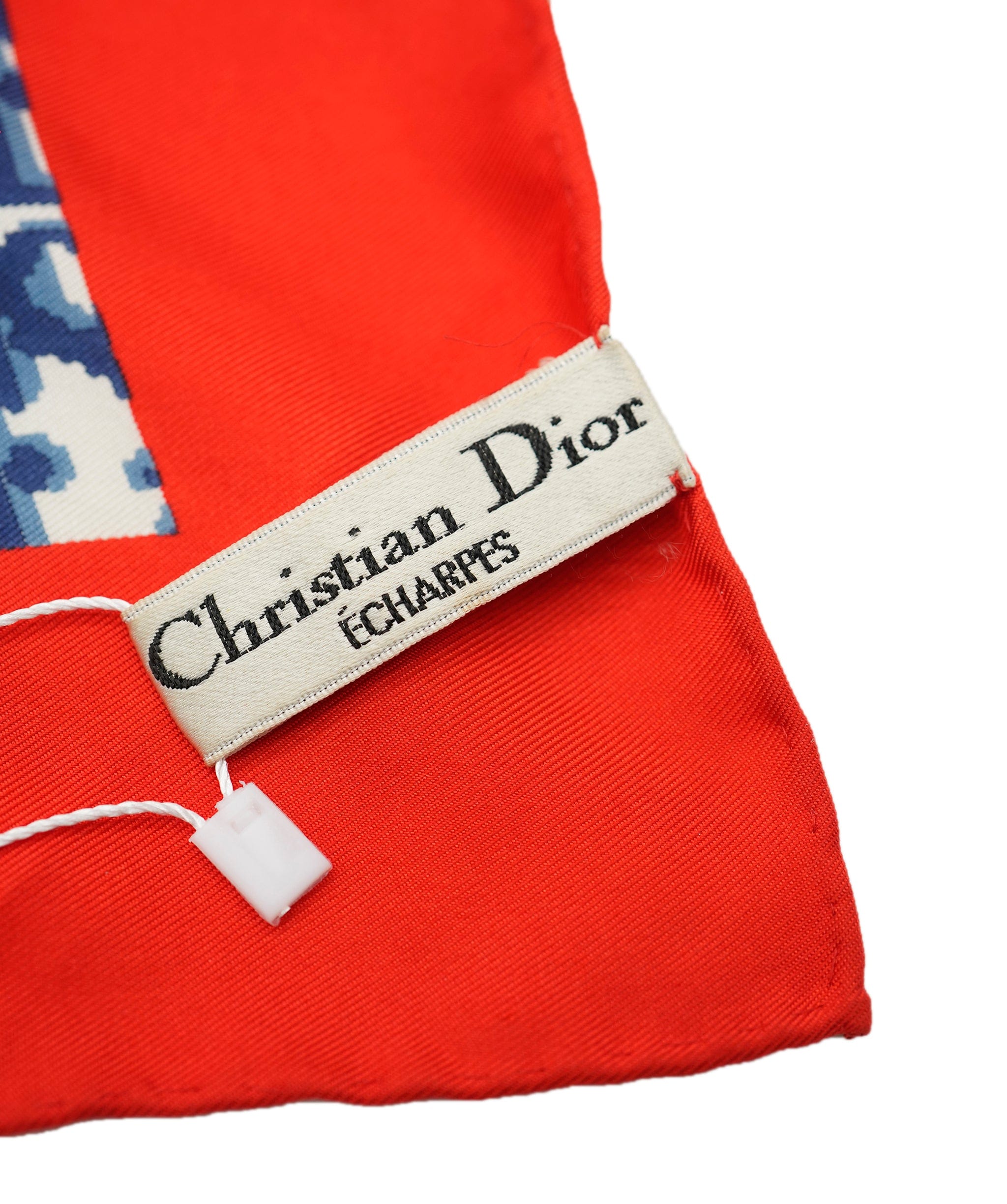 Christian Dior Dior Monogram Silk Scarf Blue Red ASL10518