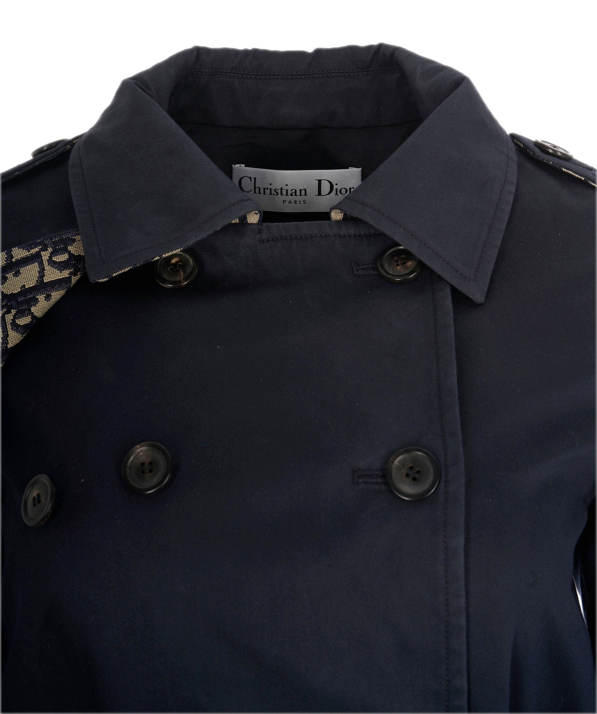 Christian Dior Dior Oblique Navy Trench Coat  ALL0575