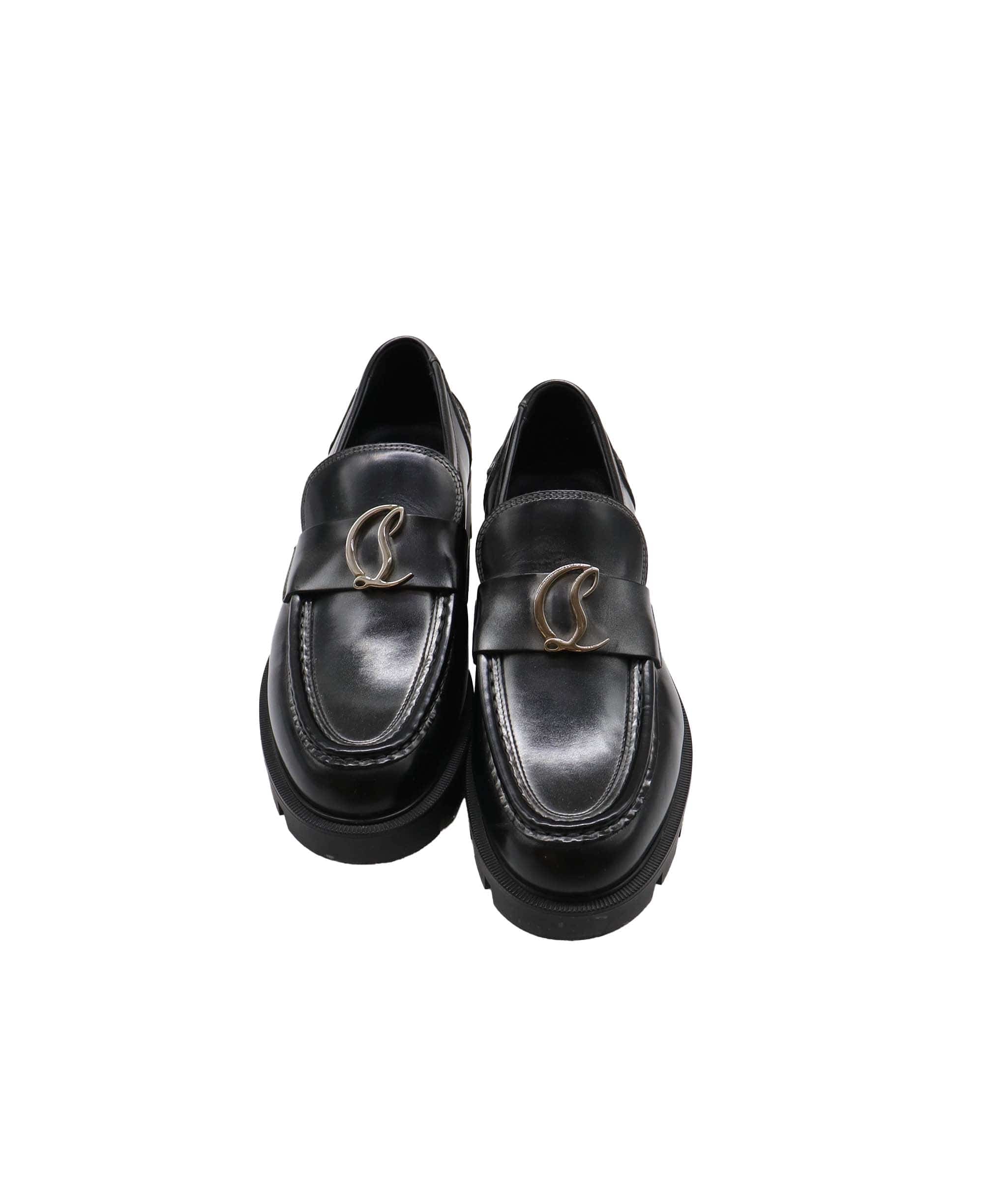 Christian Louboutin Louboutin Black Leather Loafers Size 38.5 AGC2020