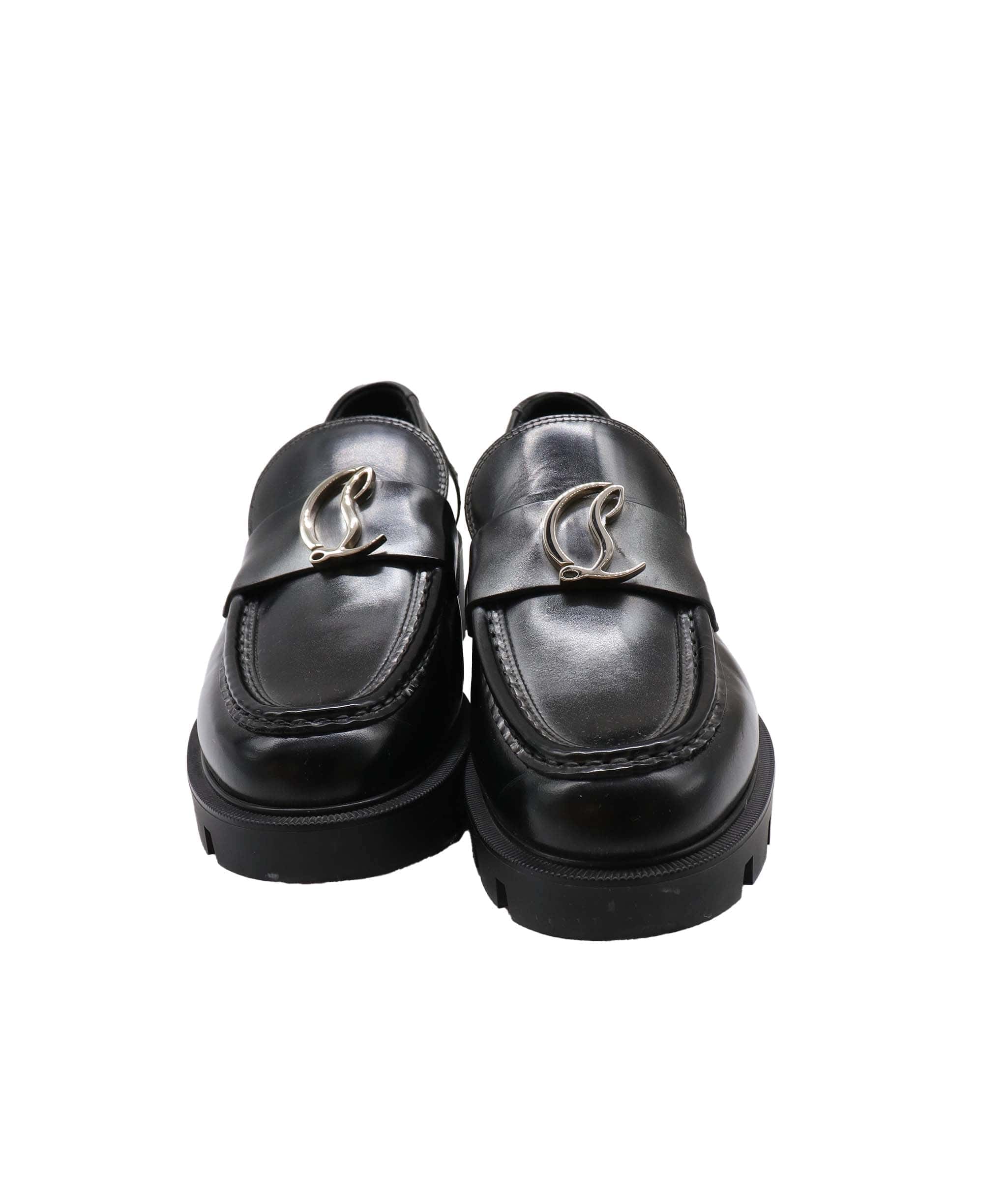 Christian Louboutin Louboutin Black Leather Loafers Size 38.5 AGC2020