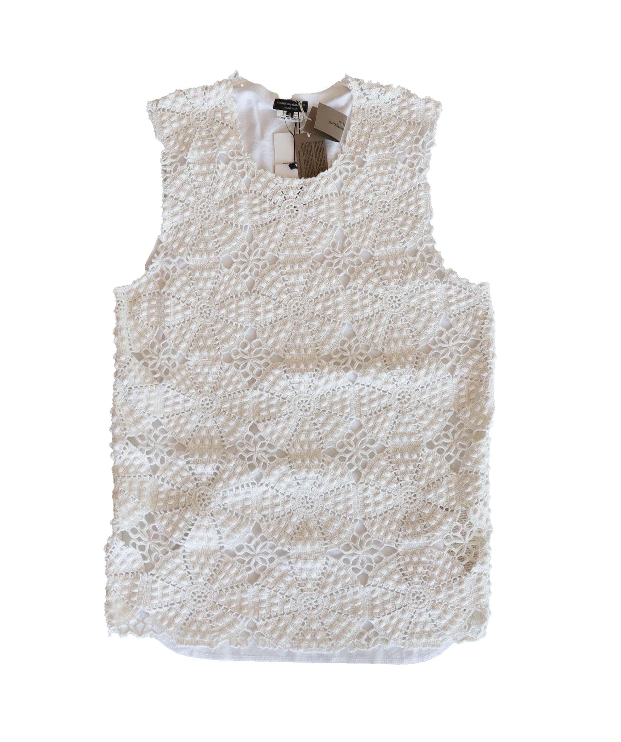 Comme des Garcons Comme des Garcons white Crochet Tank Top - AGC1872