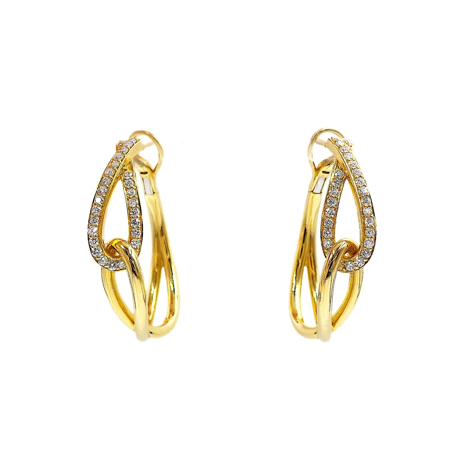 Crivelli 18K Gold Diamond "Infinity" Link Hoop Earrings ASC5376